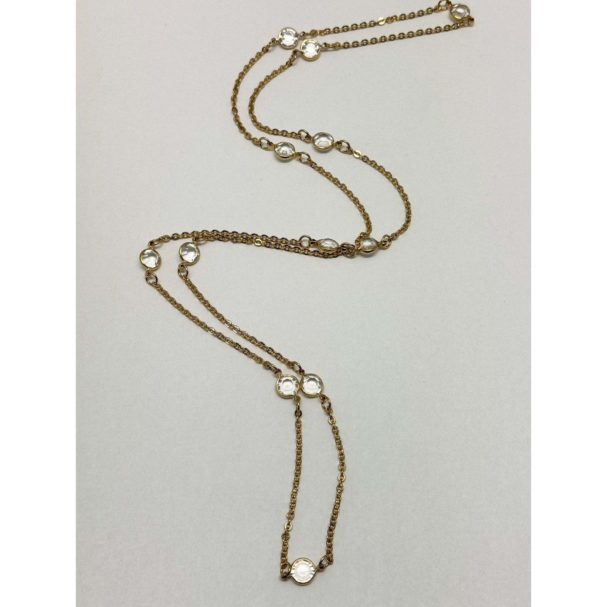 Vintage Vintage crystal gold chain necklace Size ONE SIZE - 3 Thumbnail