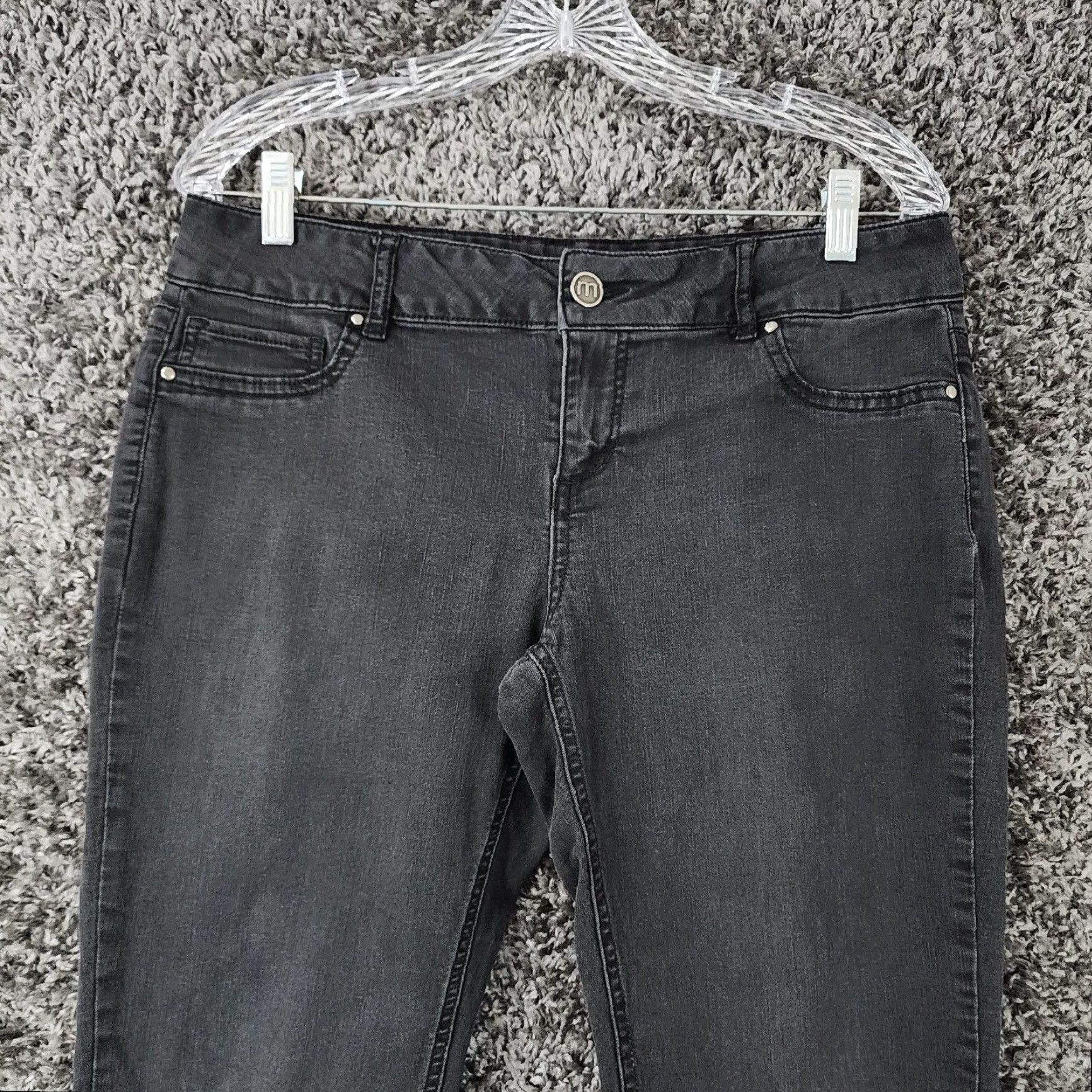 Vintage Maurices Womens Jeans Black Stretch Straight Leg Slim Fit Size L-S Size 36" / US 14 / IT 50 - 2 Thumbnail
