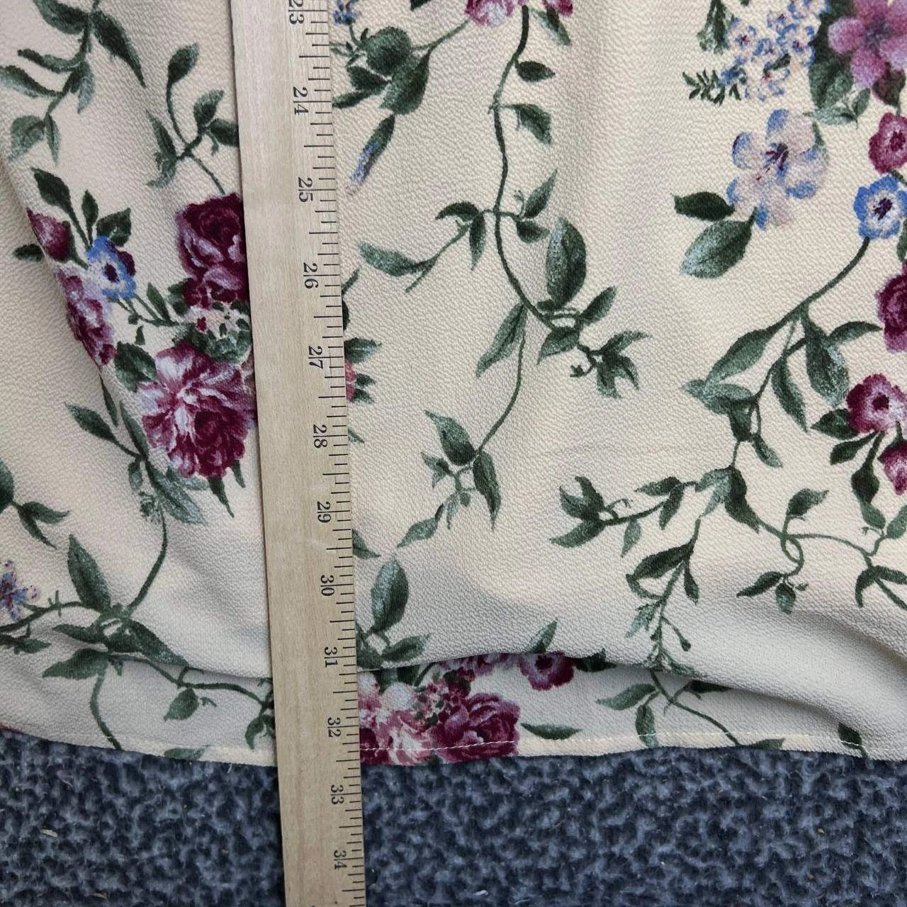 Forever 21 Forever 21 Babydoll Shift Dress Women M Cream Floral Print Size M / US 6-8 / IT 42-44 - 6 Thumbnail