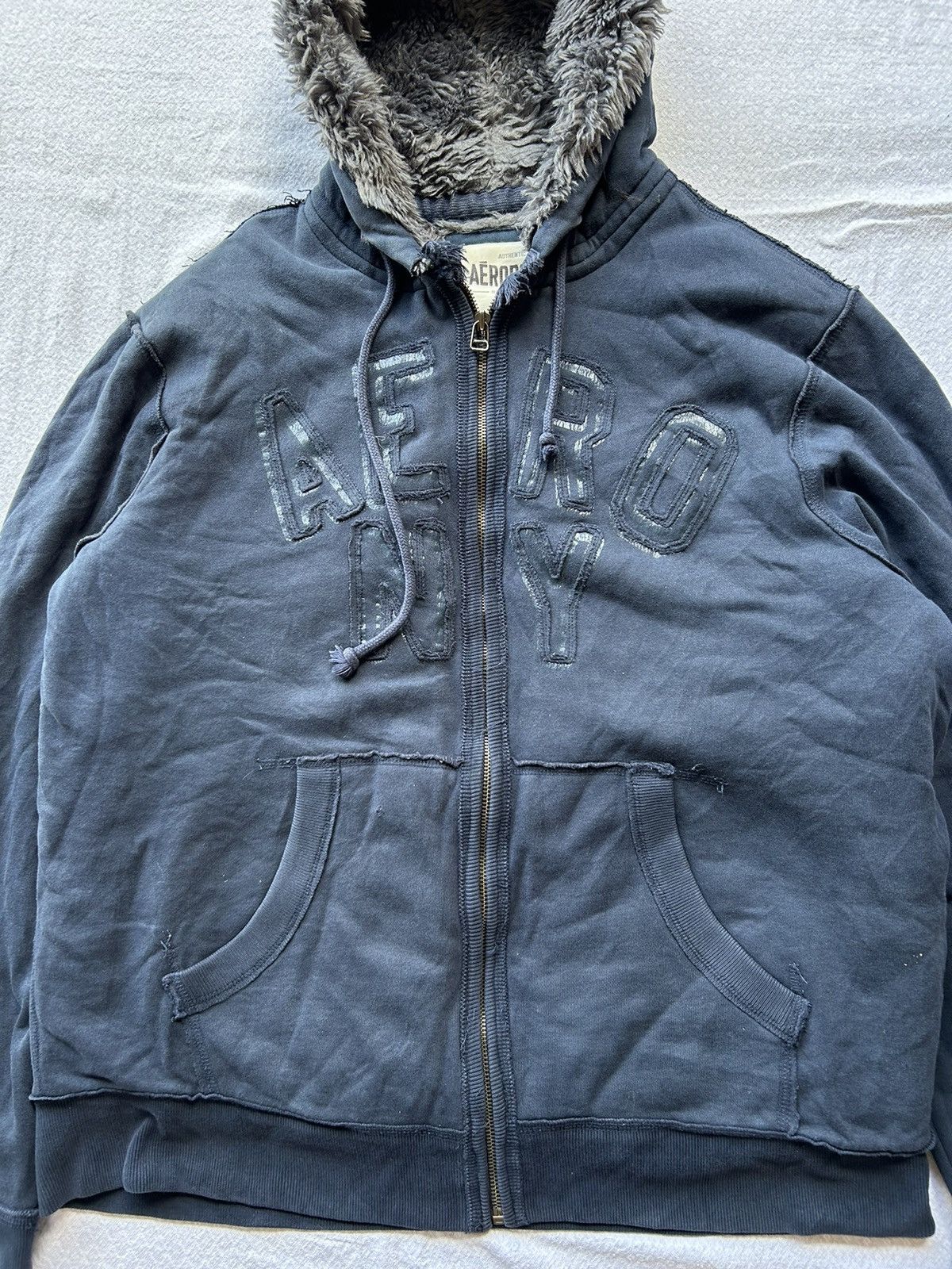 Aeropostale × If Six Was Nine × Le Grande Bleu (L.G.B.) 💸BINDINGOFFER💸Aeropostale Zip Faux Fur Hoodie LGB style Size US L / EU 52-54 / 3 - 4 Thumbnail