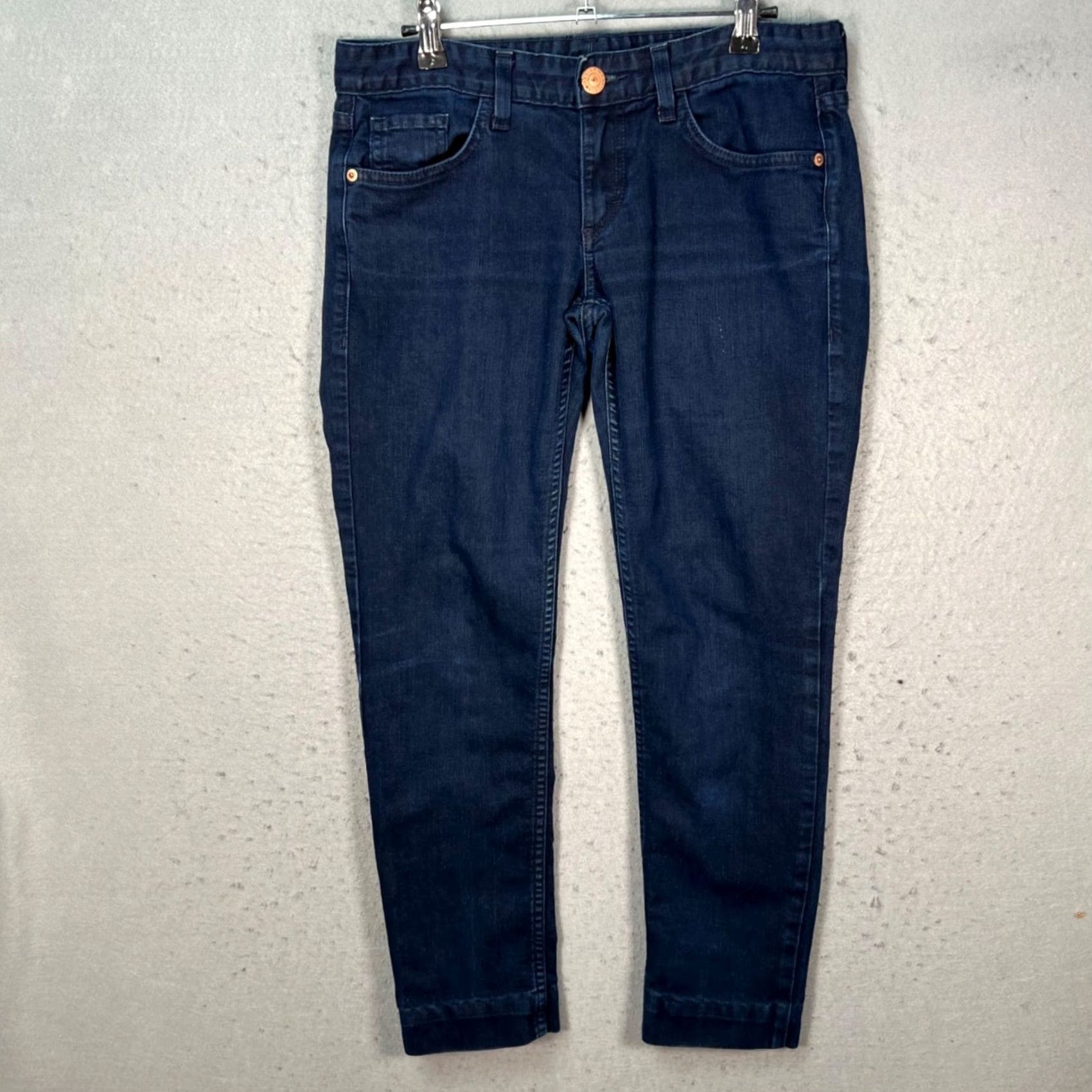 Armani Exchange Armani Exchange Womens Jeans Skinny Regular Dark Wash 8 Blue USA 5-Pocket Stretch Inseam 27in Low Rise Denim US Made Size 30" / US 8 / IT 44 - 2 Thumbnail