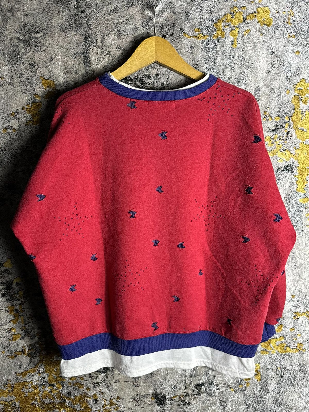 Beauty Beast CRAZY FASHION DISTRESSED DOUBLE LAYER GRUNGE PUNK SWEATSHIRT Size US XXL / EU 58 / 5 - 7 Thumbnail