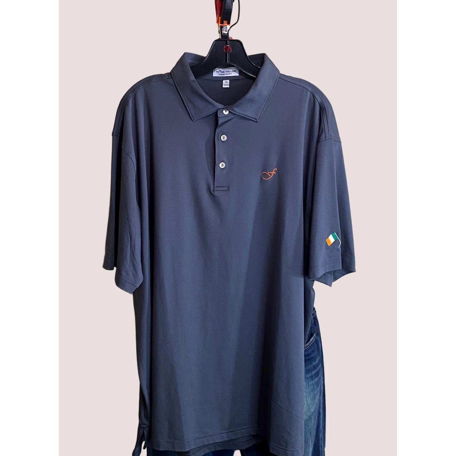 Peter Millar Peter Millar Summer Comfort Polo Shirt XL Men Gray Floridian Flag Length 35 Size US XL / EU 56 / 4 - 1 Thumbnail