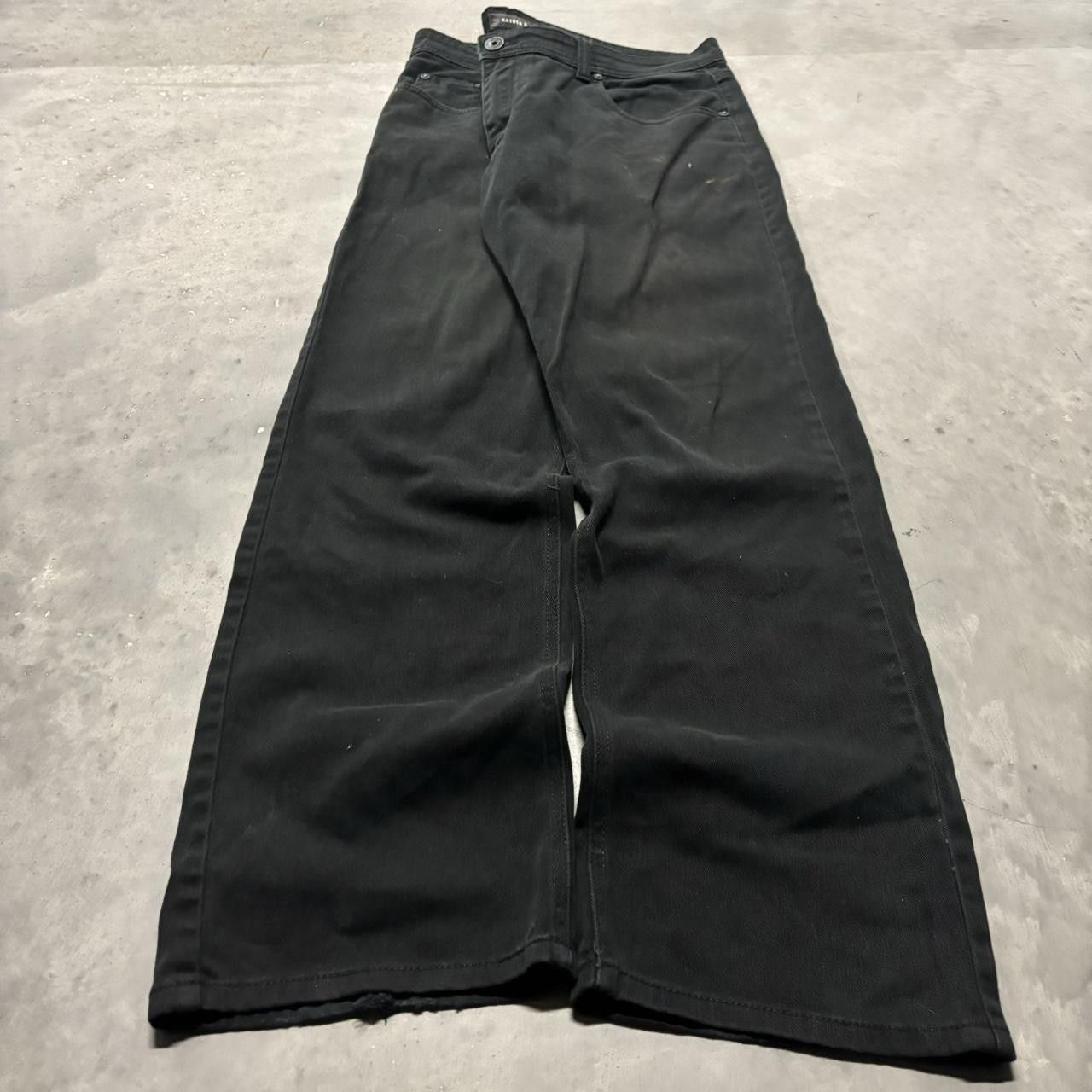 Japanese Brand × Vintage Crazy Vintage Y2K/2000s Grunge Solid Black Essential Denim Jeans! Size US 36 / EU 52 - 3 Thumbnail