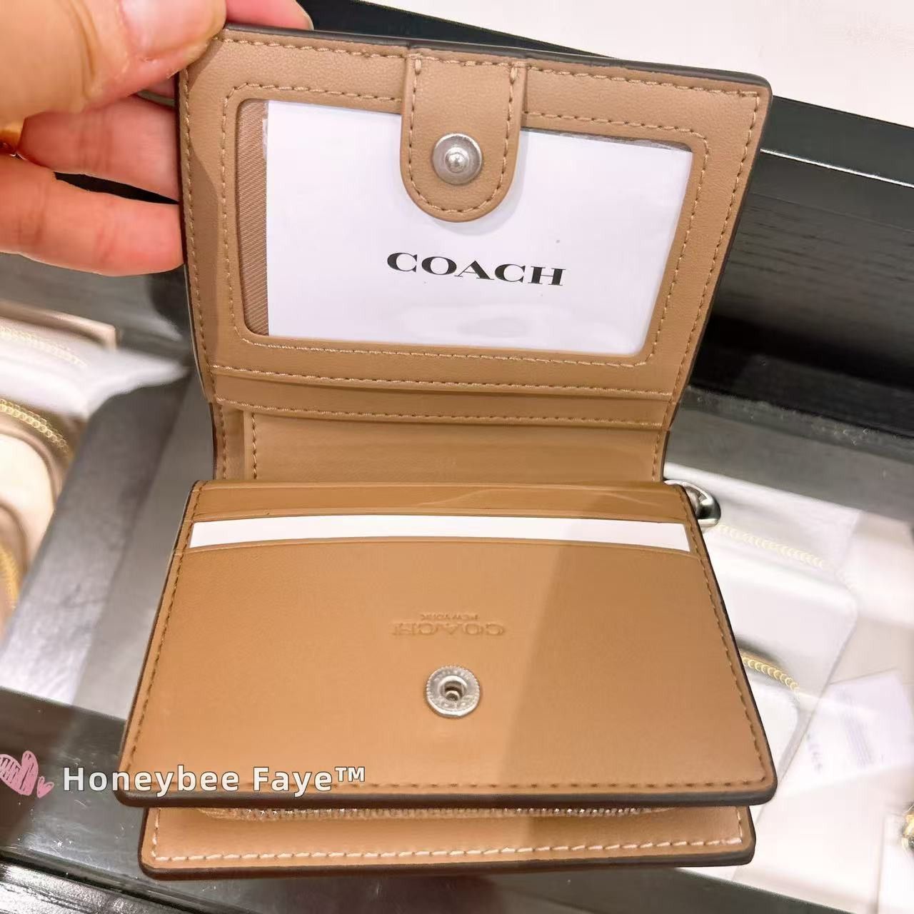 Coach Snap Wallet In Rainbow Signature Canvas CDD11 Size ONE SIZE - 3 Thumbnail