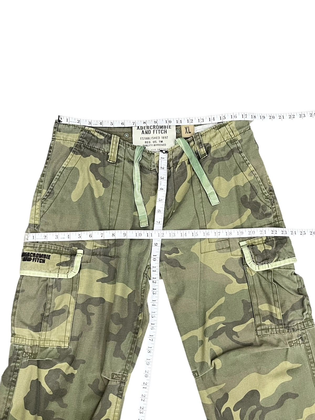 Abercrombie & Fitch 💥Vintage Y2K A&F Military Camo Zip Leg Baggy Cargo Pants Size US 34 / EU 50 - 11 Thumbnail