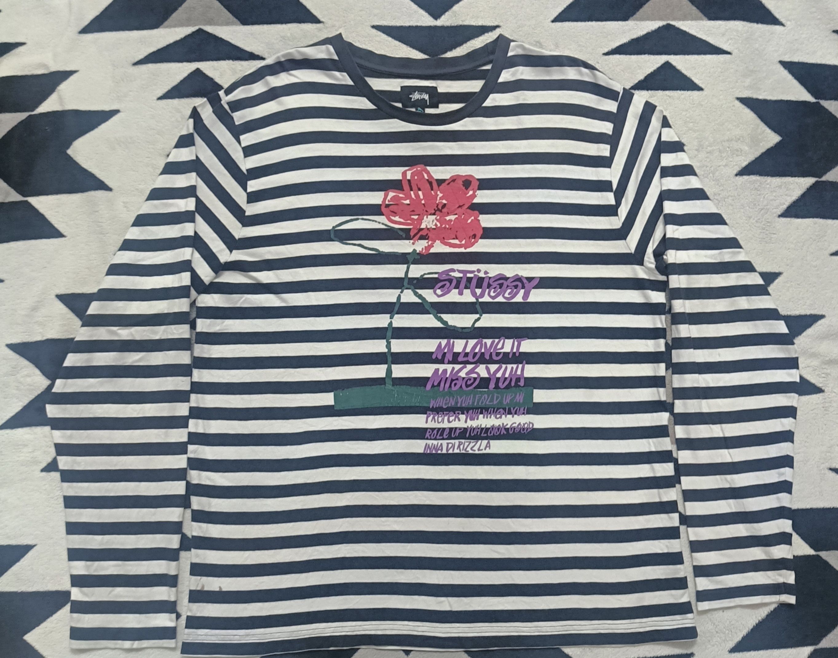 Stussy 🔥🔥 Rare Stussy Flower Checked Long Sleeve Tee Size US XL / EU 56 / 4 - 2 Thumbnail