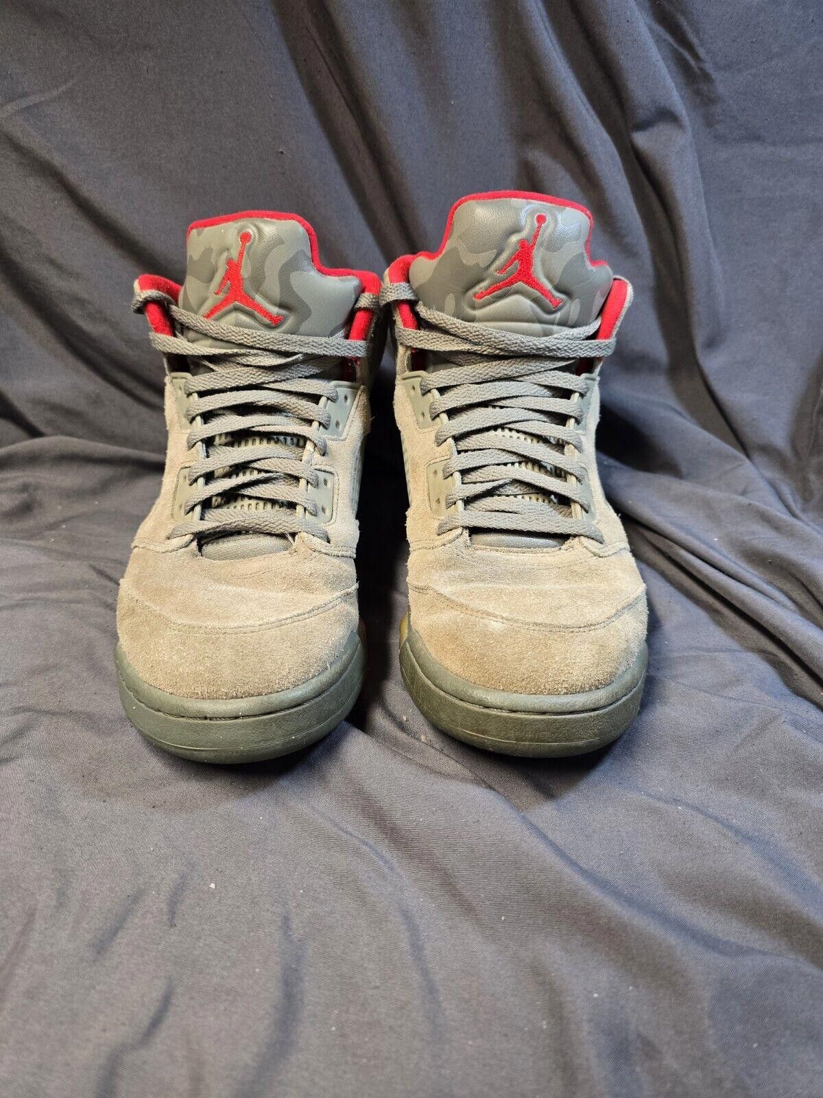 Jordan Brand Nike Jordan 5 V Retro Camo Sz 10.5 Grey Fire Red Metallic Size US 10.5 / EU 43-44 - 2 Thumbnail