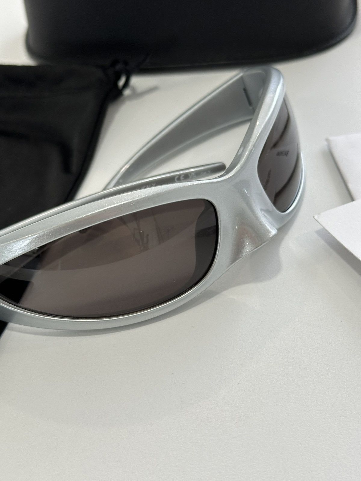 Balenciaga Balenciaga Silver Skin x Cat XL Sunglasses Size ONE SIZE - 9 Thumbnail