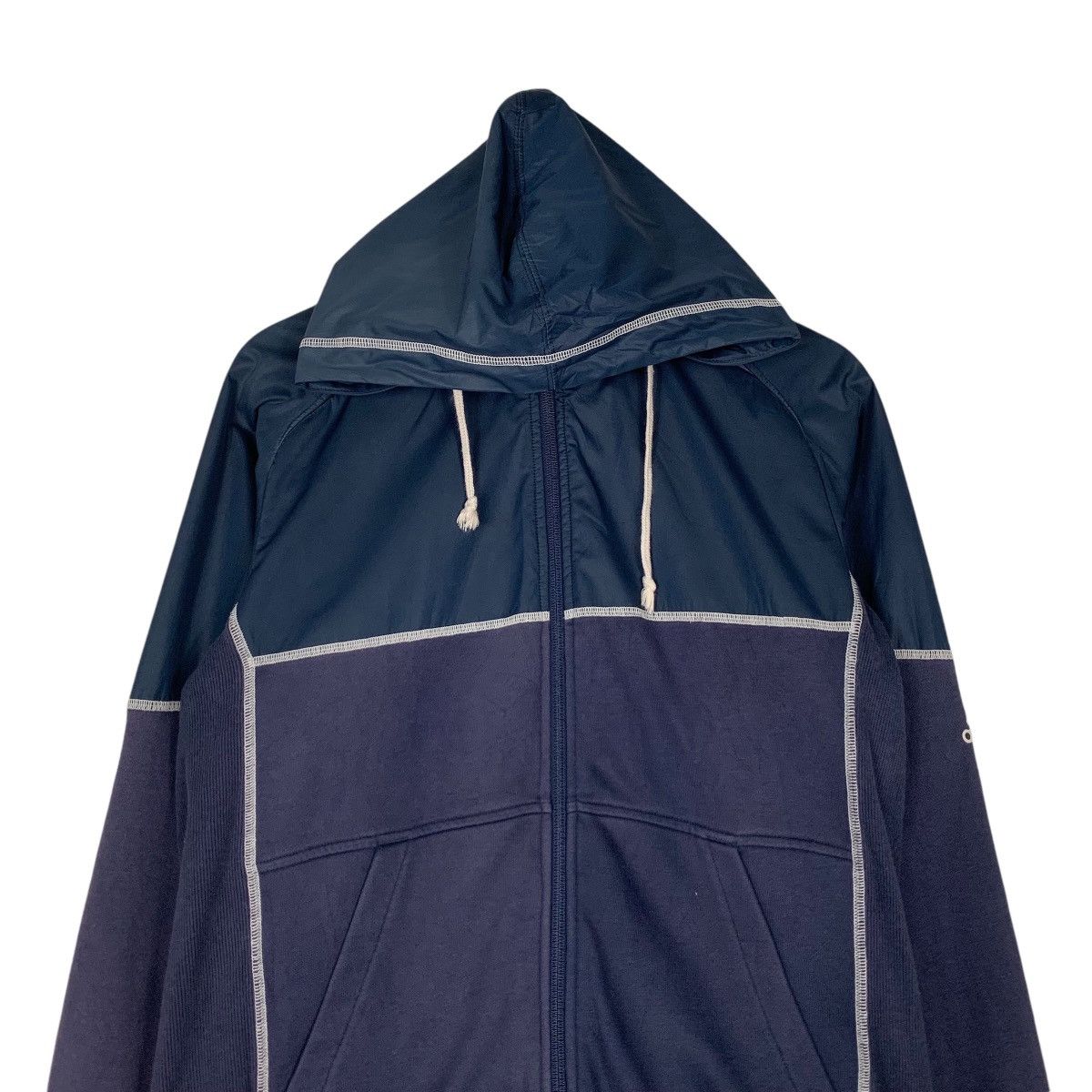 Adidas ADIDAS Embroidery Sleeve Logo Hybrid Zipper Hoodie #1350-C61 Size US M / EU 48-50 / 2 - 2 Thumbnail