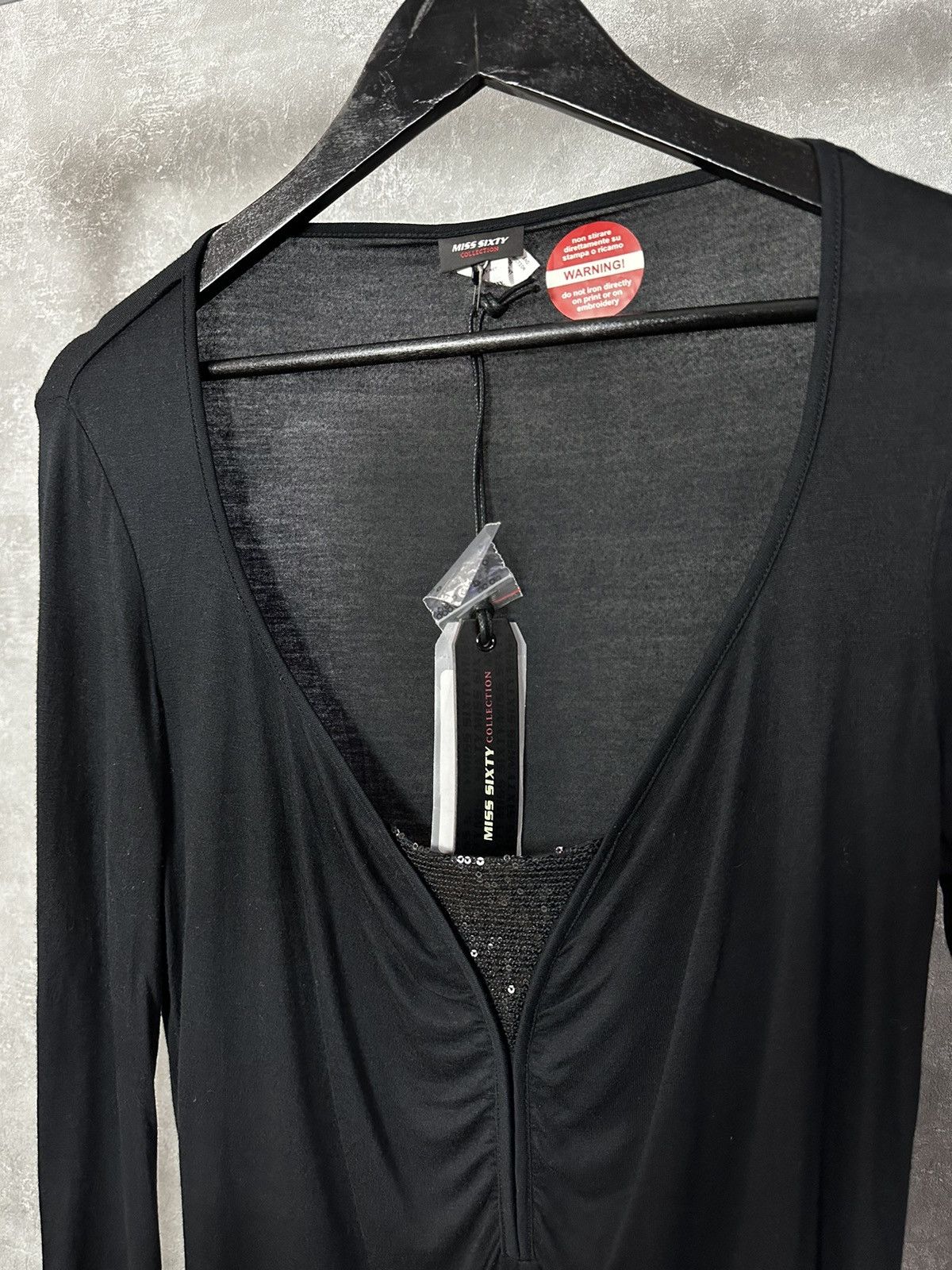 Miss Sixty × Vintage NEW Miss Sixty Vintage Black Long Sleeve Women’s Blouse Size L / US 10 / IT 46 - 4 Thumbnail