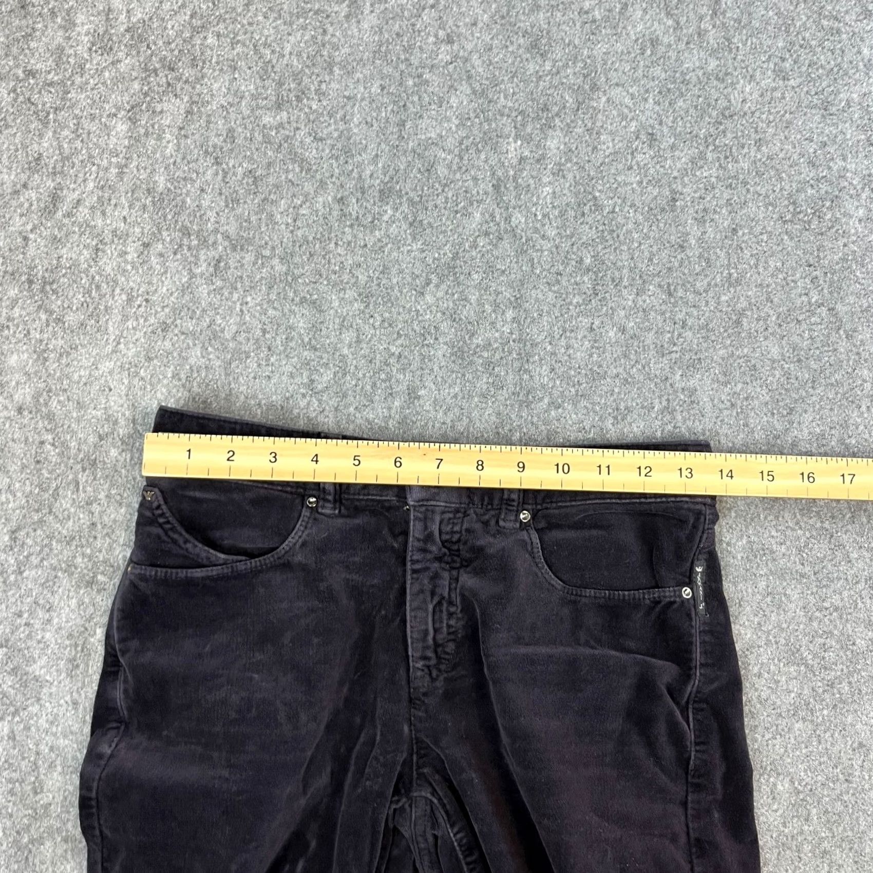 Vintage Armani Jeans Slim Fit Moleskin Jeans 28 28 UK 10 Dark Purple Low Rise 5-Pocket Womens Boys? Size 32" / US 10 / IT 46 - 7 Thumbnail