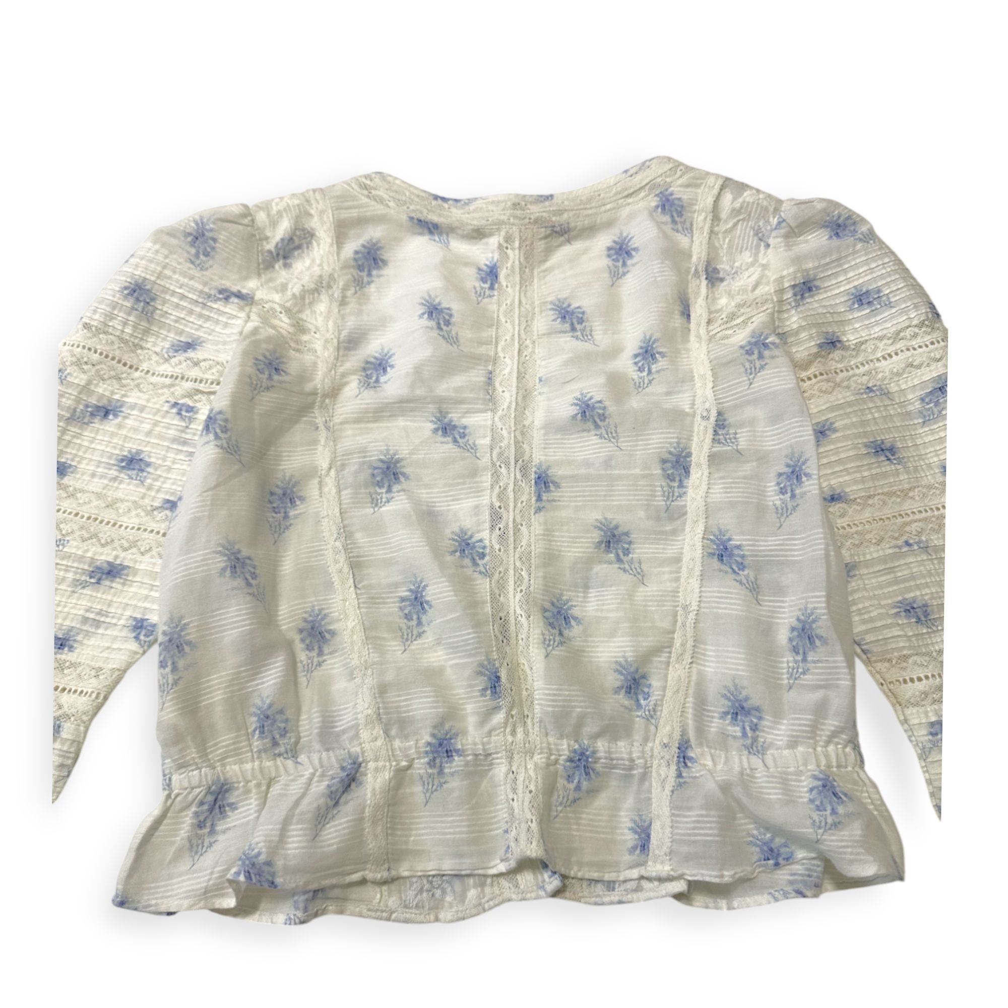 LoveShackFancy LoveShackFancy Sabrina Top, Ivory, Blue Floral, Size S, New Size S / US 4 / IT 40 - 9 Thumbnail