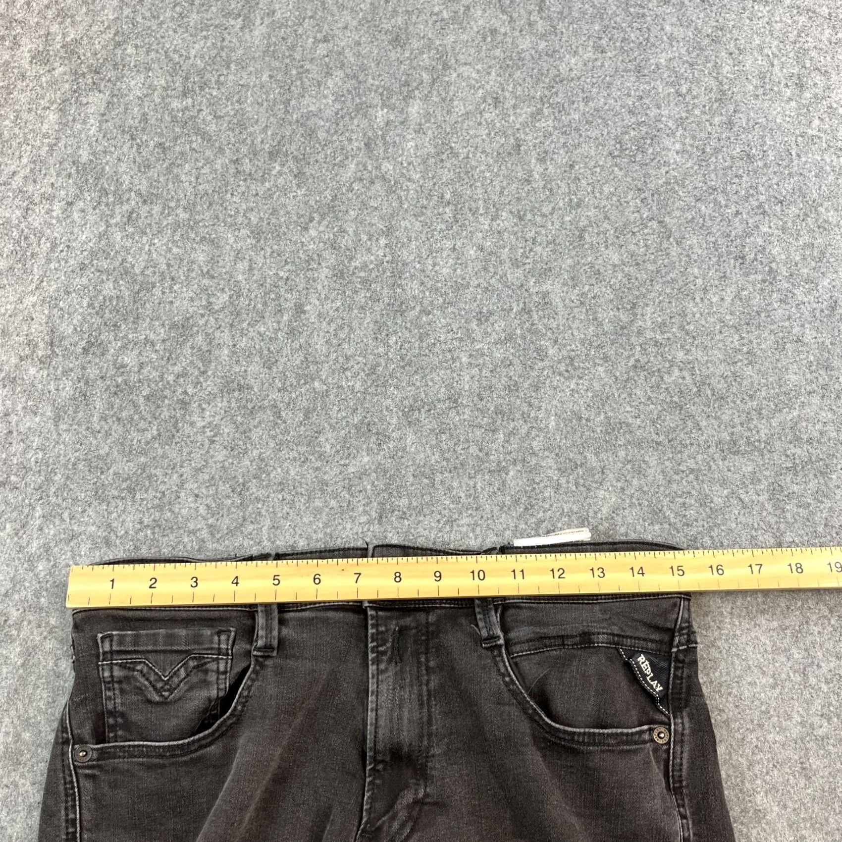 Replay Replay Jeans Slim Tapered 32 28 Grey Stretch Anbass Mens Regular Waist 32 Denim Cotton Polyester Modal 5-Pocket Comfort Pockets Vintage No Size US 32 / EU 48 - 6 Thumbnail