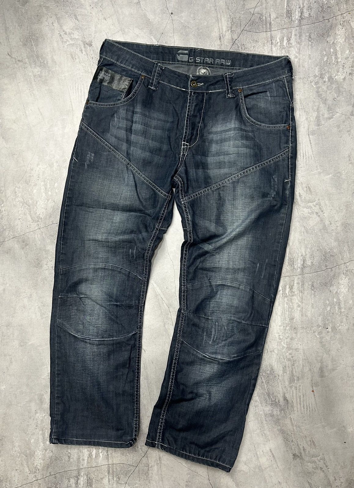 G-Star × Vintage G-Star Raw Denim Jeans Pants Trousers Big Logo Cargo Baggy Size US 34 / EU 50 - 2 Thumbnail