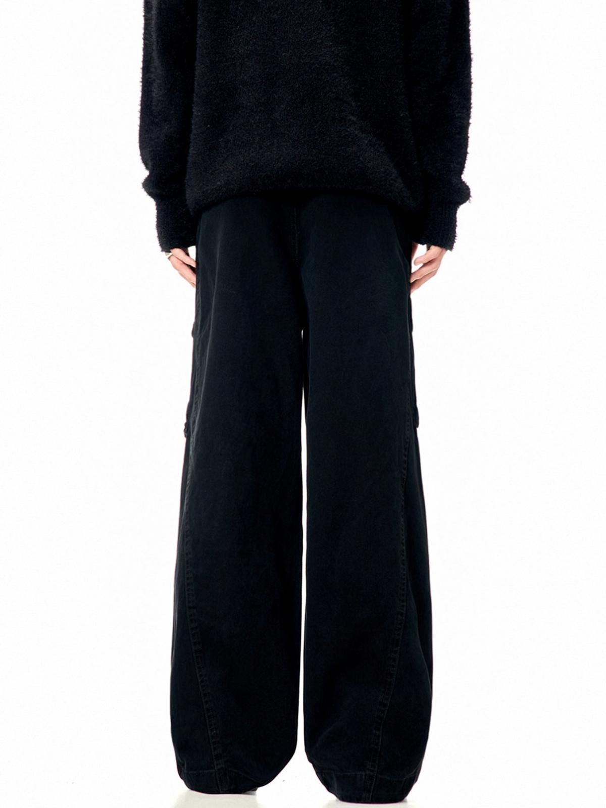 Vintage Green Wide Leg Cargo Pants, Baggy Utility Trousers Size US 32 / EU 48 - 7 Thumbnail
