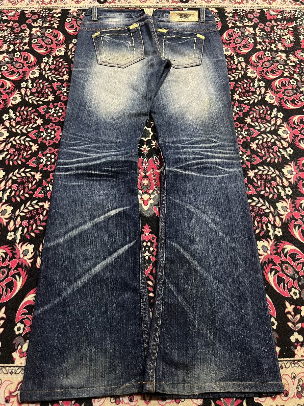 Japanese Brand ⚡️Flare⚡️Vintage Japanese Brand Anna Kerry Blue Faded Jeans Size 28" / US 6 / IT 42 - 1 Thumbnail
