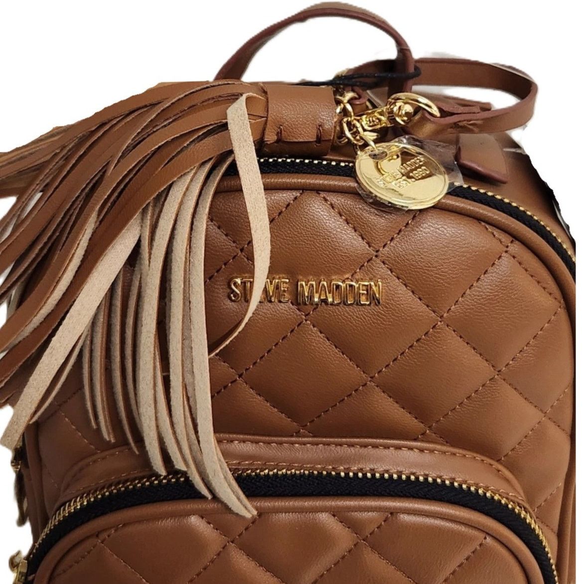 Steve Madden Steve Madden Faux Leather Quilted Tassel Mini Backpack Size ONE SIZE - 2 Thumbnail