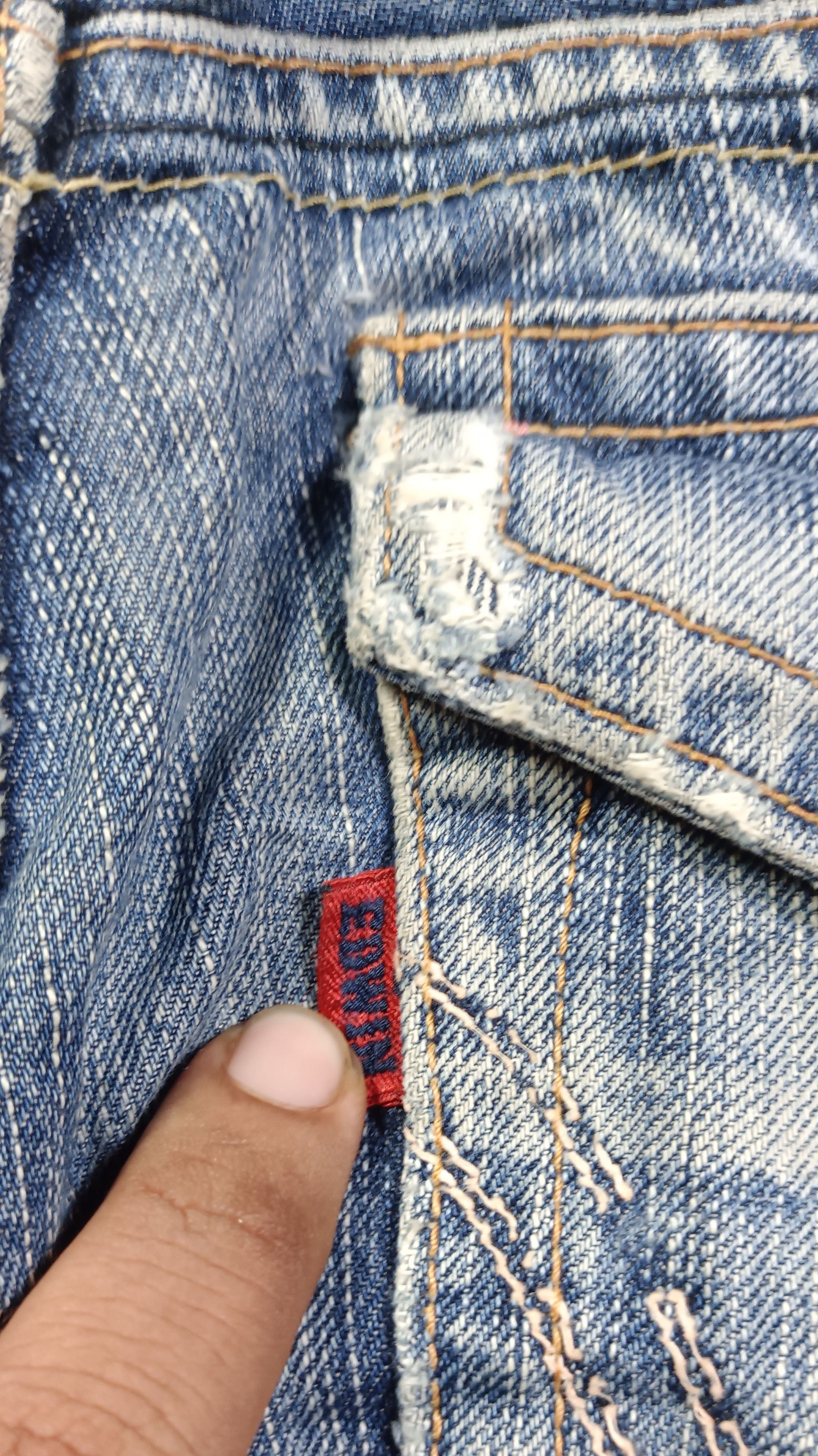 Edwin Vintage Edwin 503 Blue Trip Distressed Jeans Very Rare Size US 32 / EU 48 - 13 Thumbnail