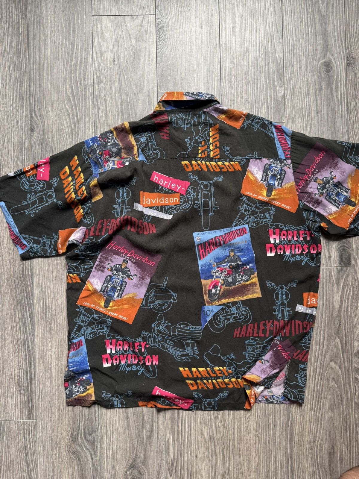 Harley Davidson Harley Davidson Bikers 90’s Hawaiian Shirt CRAZY VINTAGE Size US XL / EU 56 / 4 - 9 Thumbnail