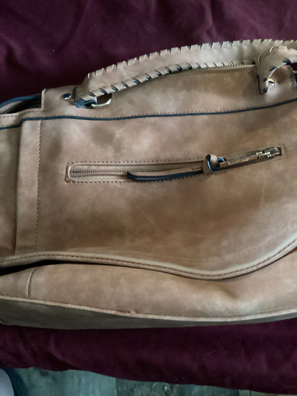 Torrid 727-Torrid Brown Satchel Handbag with Herringbone Lining Size ONE SIZE - 10 Thumbnail