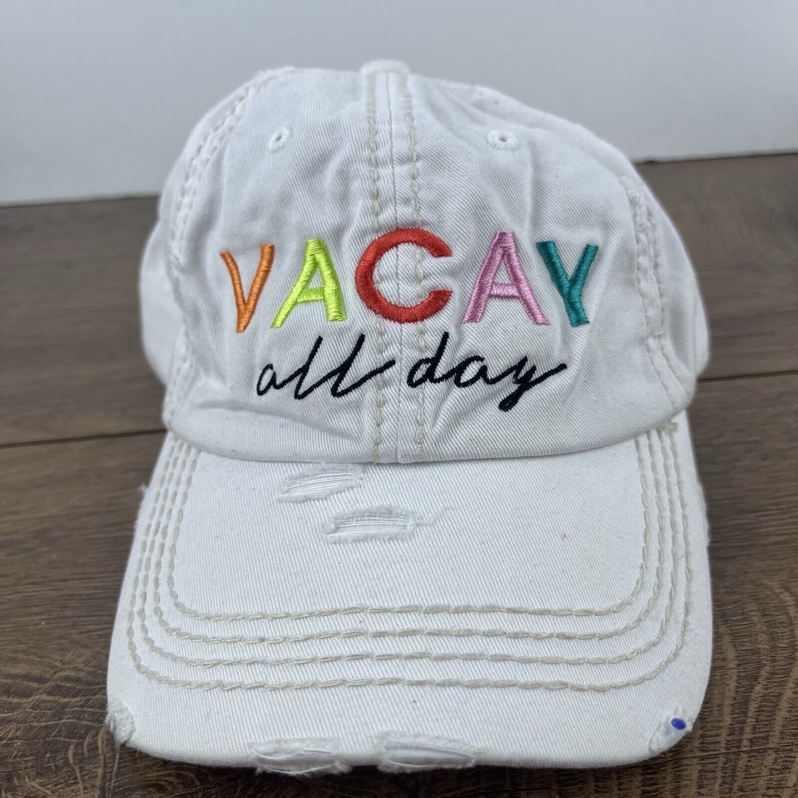 Other Vacay All Day Hat Vacation Vacay Hat White Adjustable Hat Wh Size ONE SIZE - 5 Thumbnail