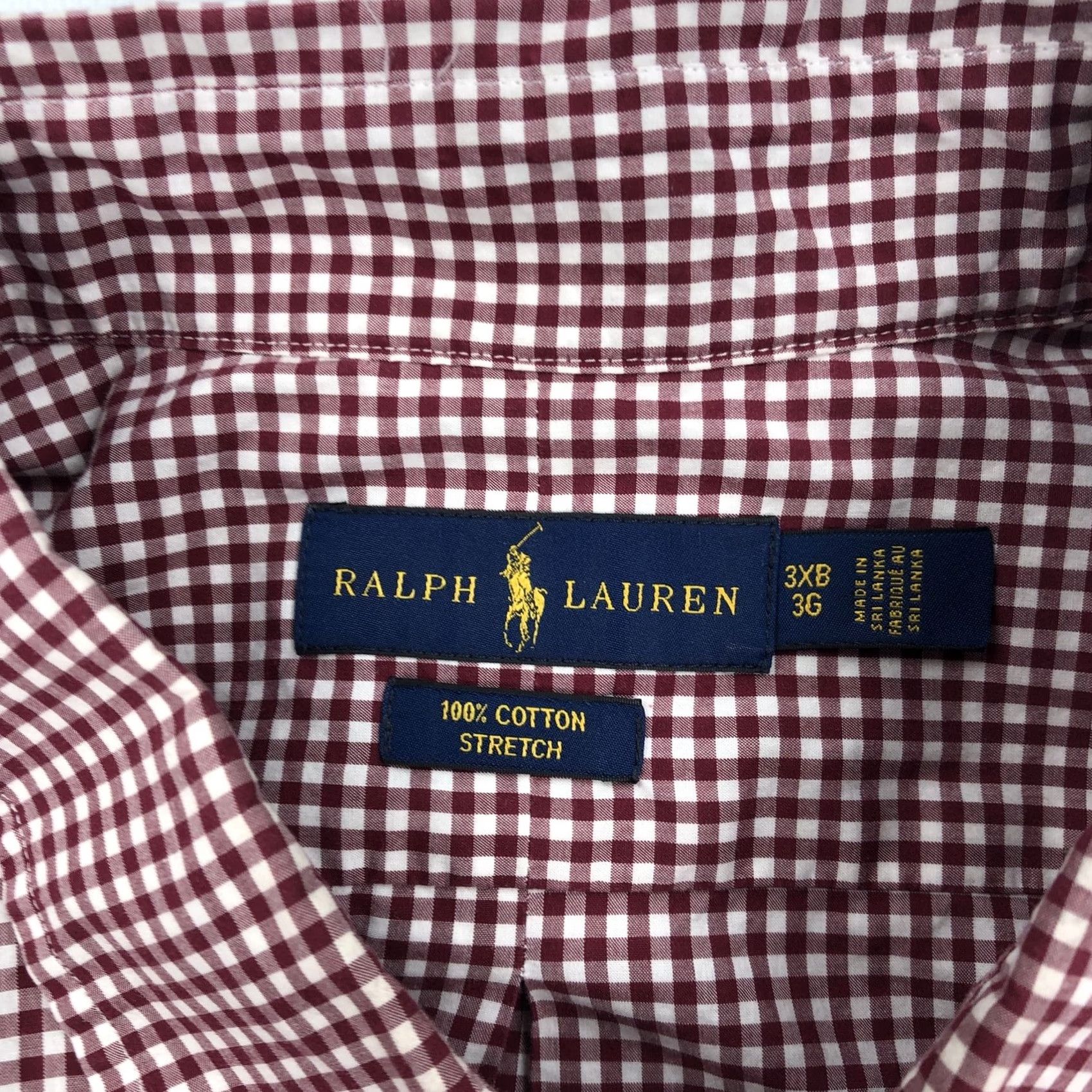 Ralph Lauren Ralph Lauren Shirt Mens 3XB Big & Tall Red White Gingham Check Cotton Stretch Button-Up Collared Long Sleeve Casual Business Travel Size US XXL / EU 58 / 5 - 5 Thumbnail