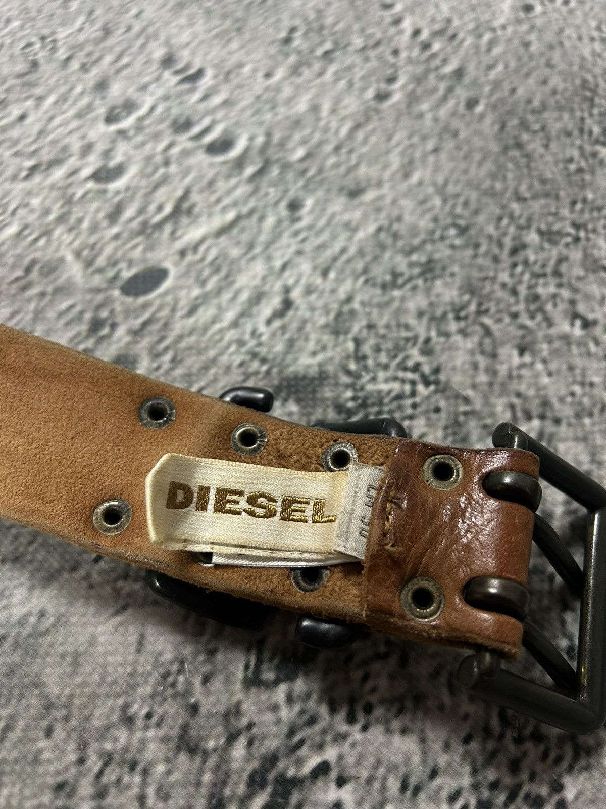 Diesel Diesel belt leather big buckle brown Y2K Size ONE SIZE - 2 Thumbnail