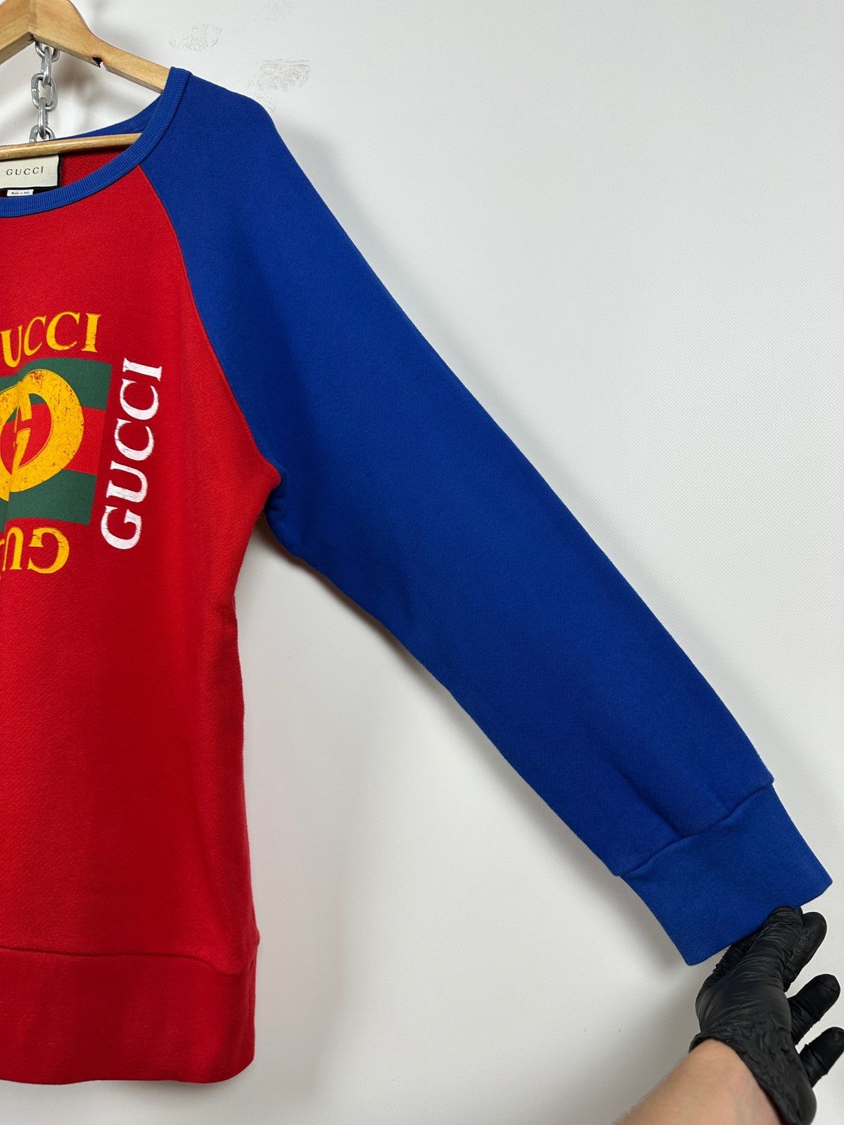 Gucci Gucci Red/Blue Crewneck Sweatshirt Size US L / EU 52-54 / 3 - 9 Thumbnail