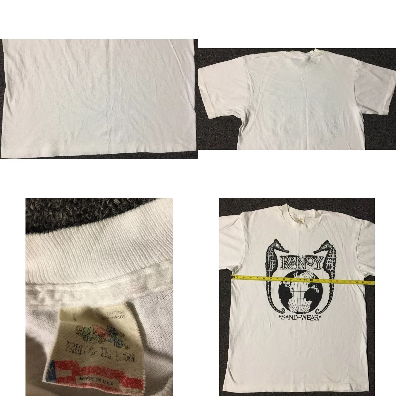 Quiksilver VINTAGE White 80s Ranoy Sand Wear Faded Shirt M Beach Surf Skate Grunge OP 90s Nike T-Shirt Mens Graphic Tee USA Ocean Pacific Billabong Hurley Wave Size US M / EU 48-50 / 2 - 9 Thumbnail