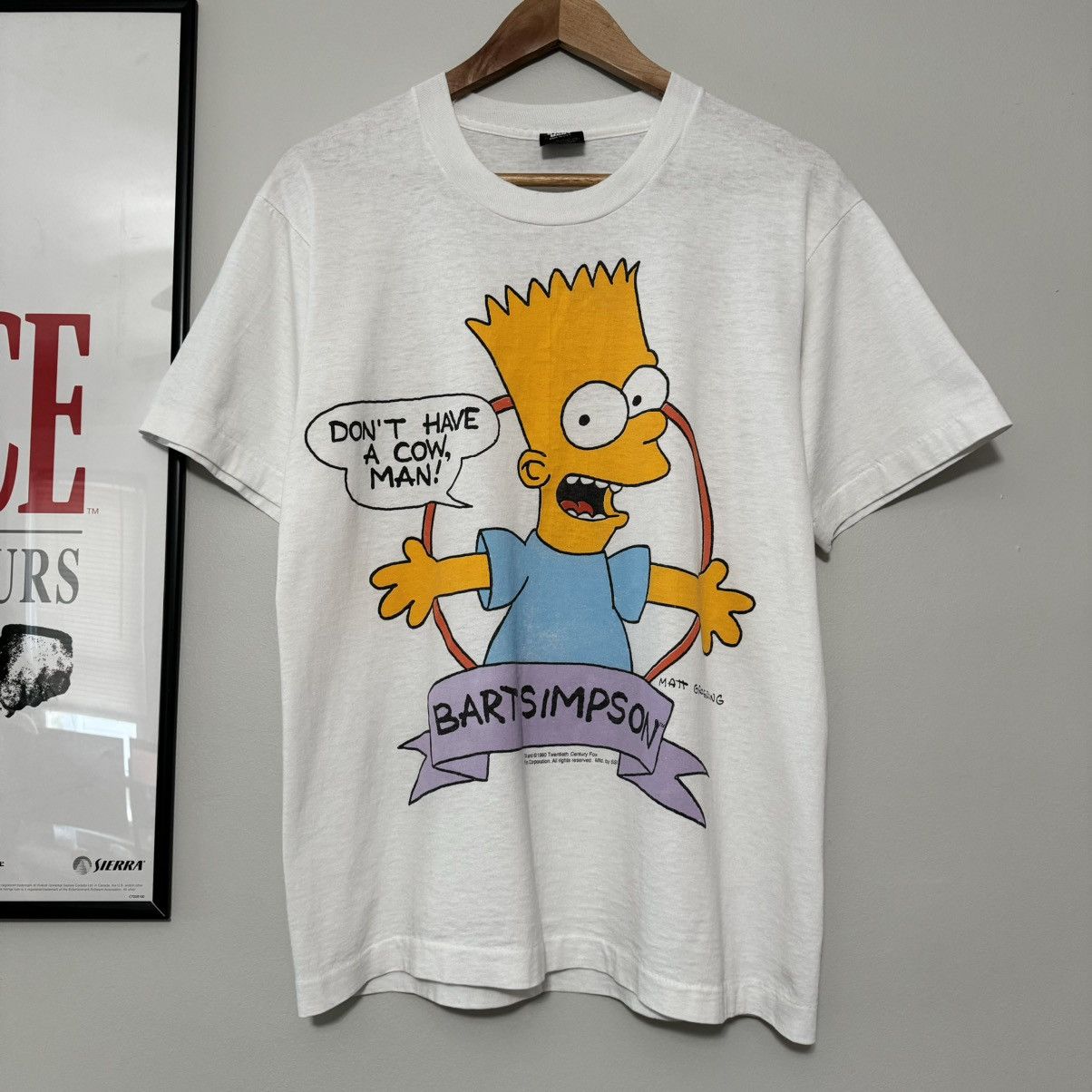 VINTAGE 1990 BART SIMPSON DON’T HAVE A COW MAN SHIRT