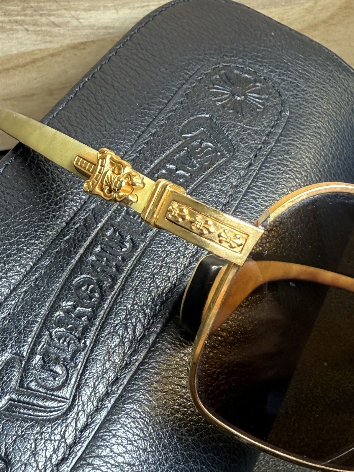 Chrome Hearts Chrome Hearts THROB Sunglasses Gold Filled White Ebony Size ONE SIZE - 12 Thumbnail