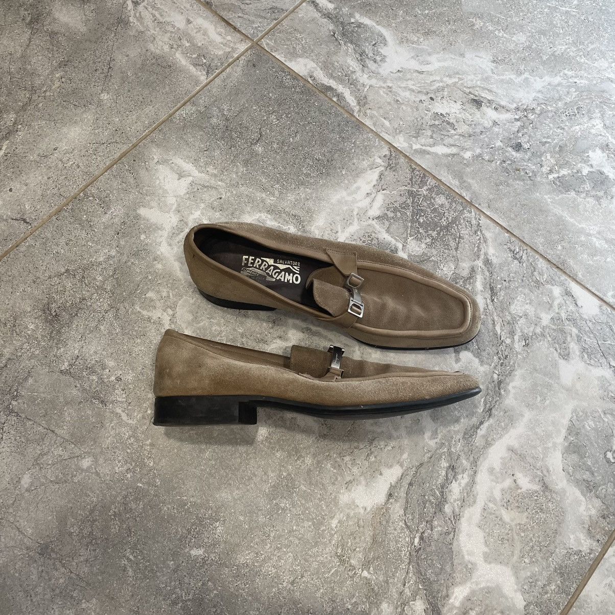 Salvatore Ferragamo 7 Salvatore Ferragamo Brown cream Loafers shoes boots suede Size US 7 / EU 40 - 1 Thumbnail
