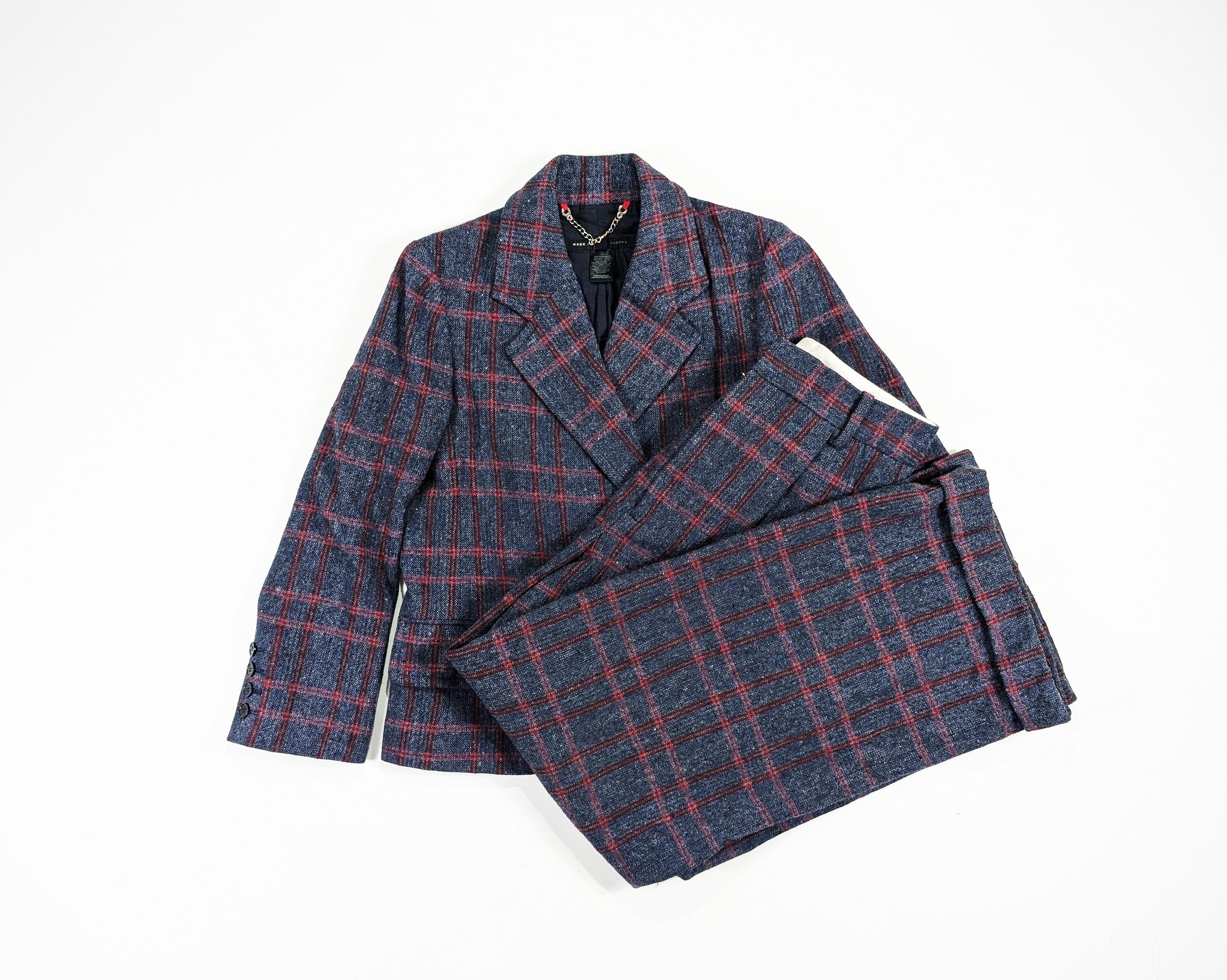 Marc by Marc Jacobs Marc by Marc Jacobs Double Breasted Wool Checkered Suit Size S / US 4 / IT 40 - 1 Thumbnail