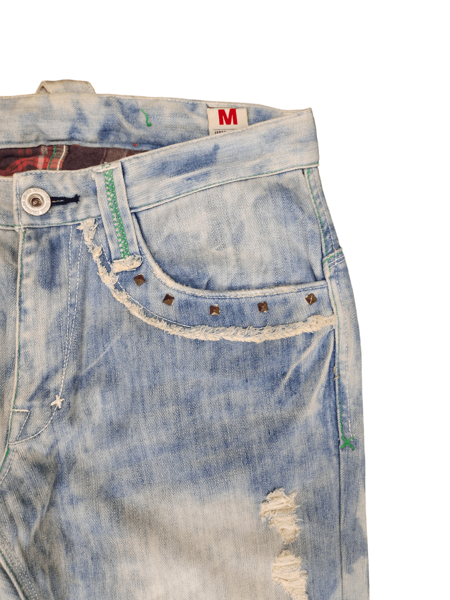 Kapital Loose Jeans Kissmark Distress Faded Patchwork Jeans Y2k Size US 32 / EU 48 - 4 Thumbnail