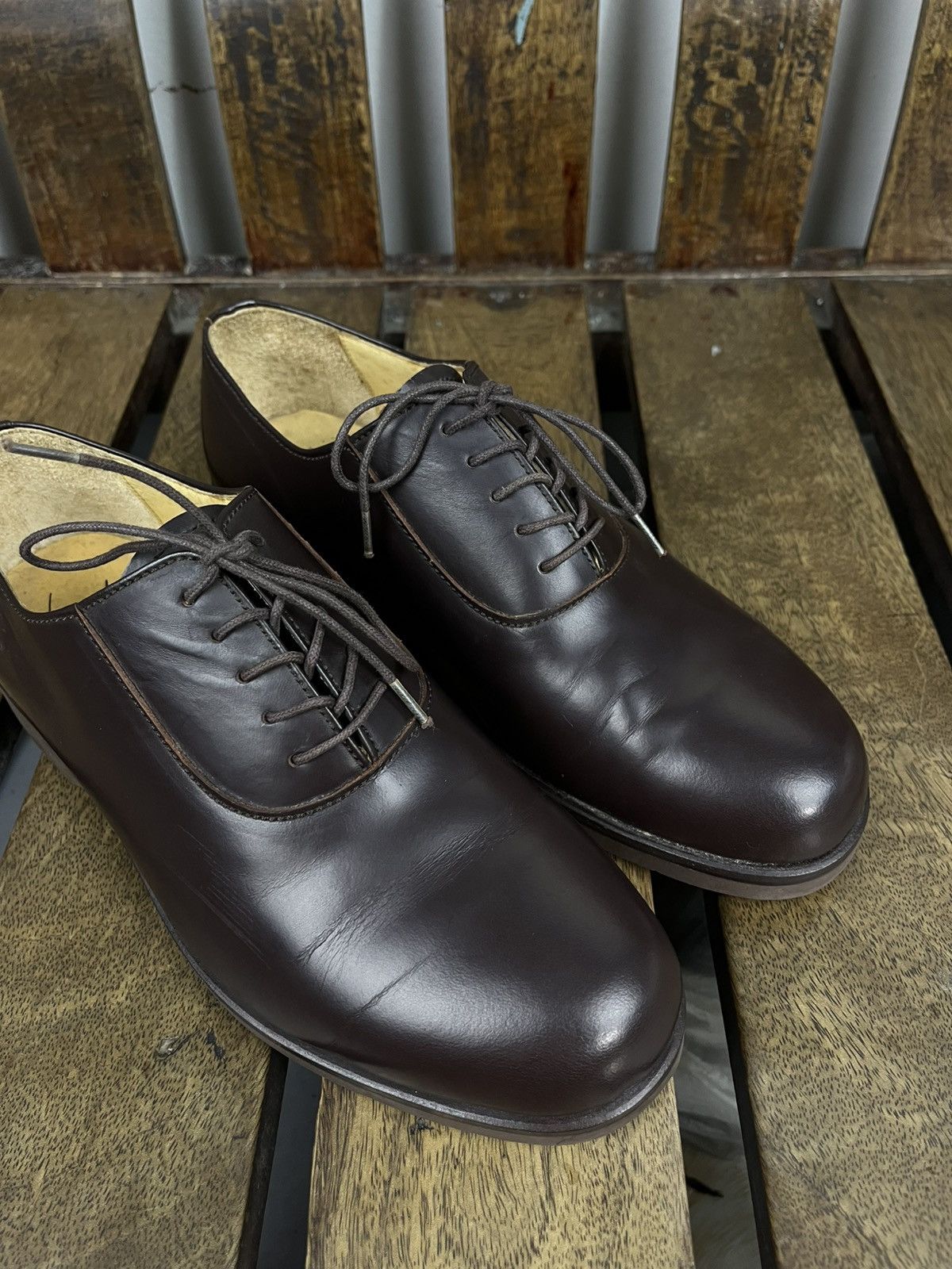 Yohji Yamamoto Yohji Yamamoto Costume d’Homme AW1992 Leather Derby Shoes Size US 7 / EU 40 - 7 Thumbnail