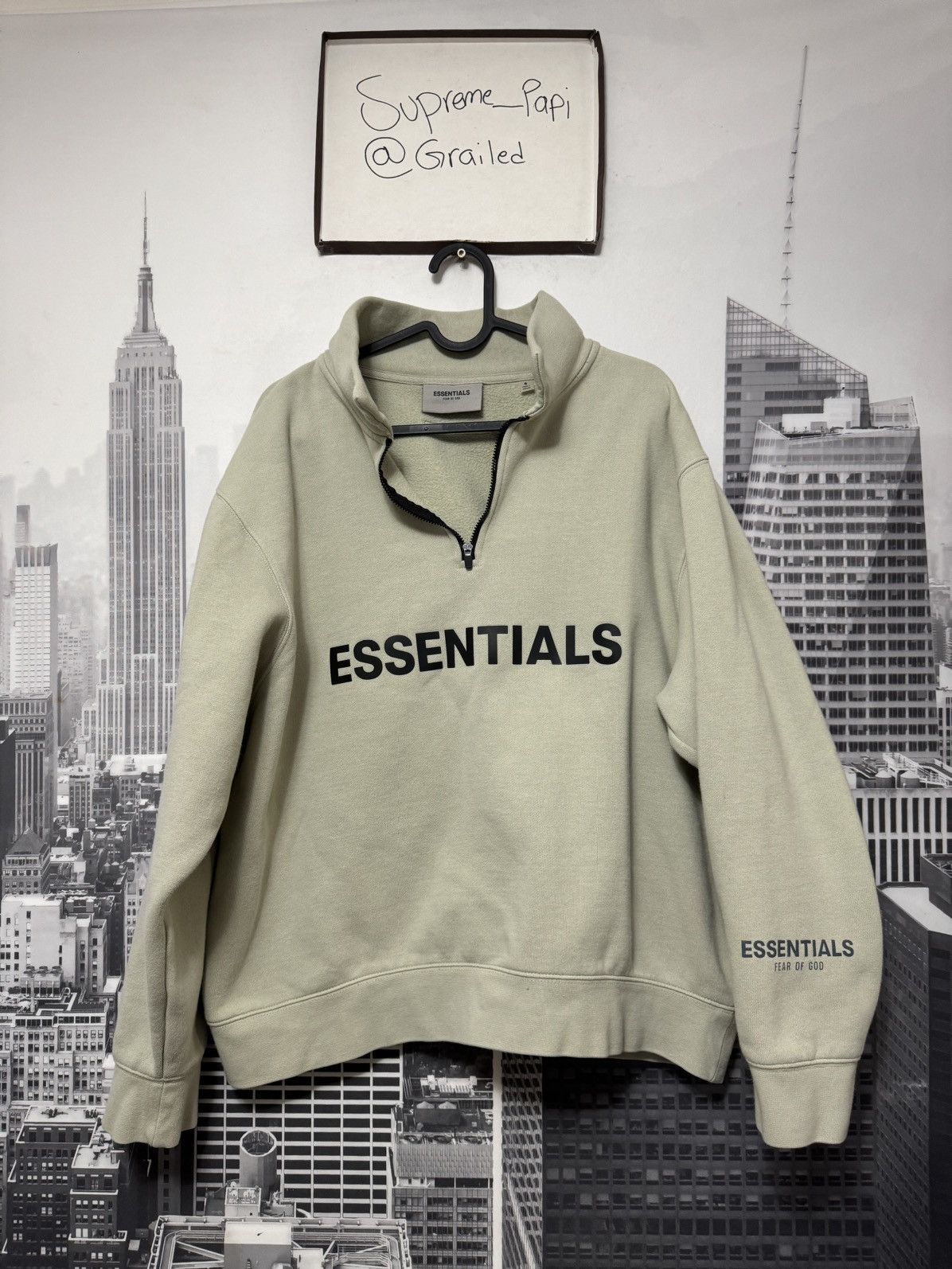 Fear of God Fear of God Essentials Half-Zip Sweater Alfalfa Sage SZ S🔥 Size US S / EU 44-46 / 1 - 1 Thumbnail