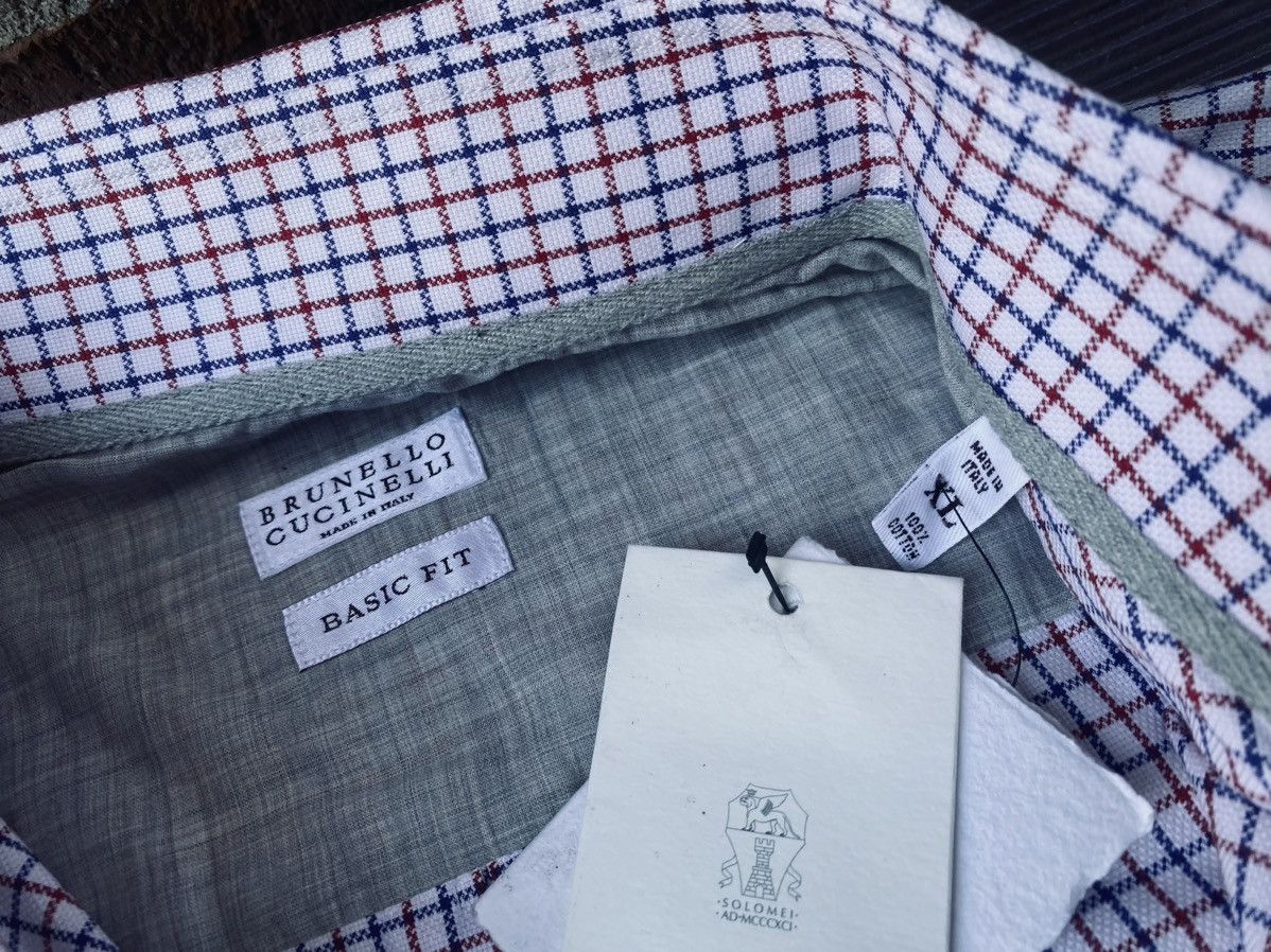 Brunello Cucinelli Brunello Cucinelli 🇮🇹 Red/White/Blue Check Dress Shirt XL NWT Size US XL / EU 56 / 4 - 5 Thumbnail