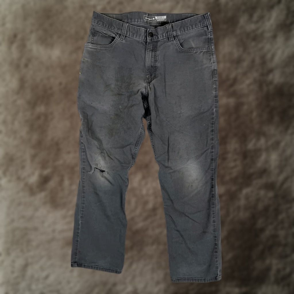 Dickies VINTAGE Dickies Carpenter Pants Gray 34x30 Workwear 90s Grunge USA Mens Straight Pants Size US 34 / EU 50 - 1 Thumbnail