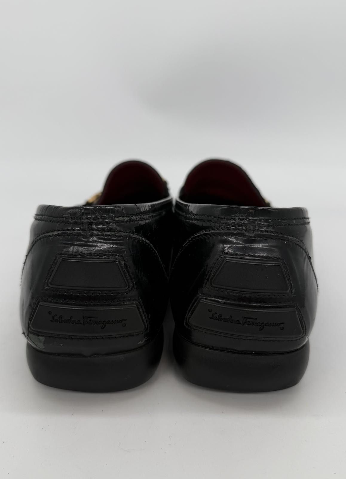 Salvatore Ferragamo Iconic Salvatore Ferragamo Black Patent Loafers Rare Find Size US 10 / IT 40 - 4 Thumbnail