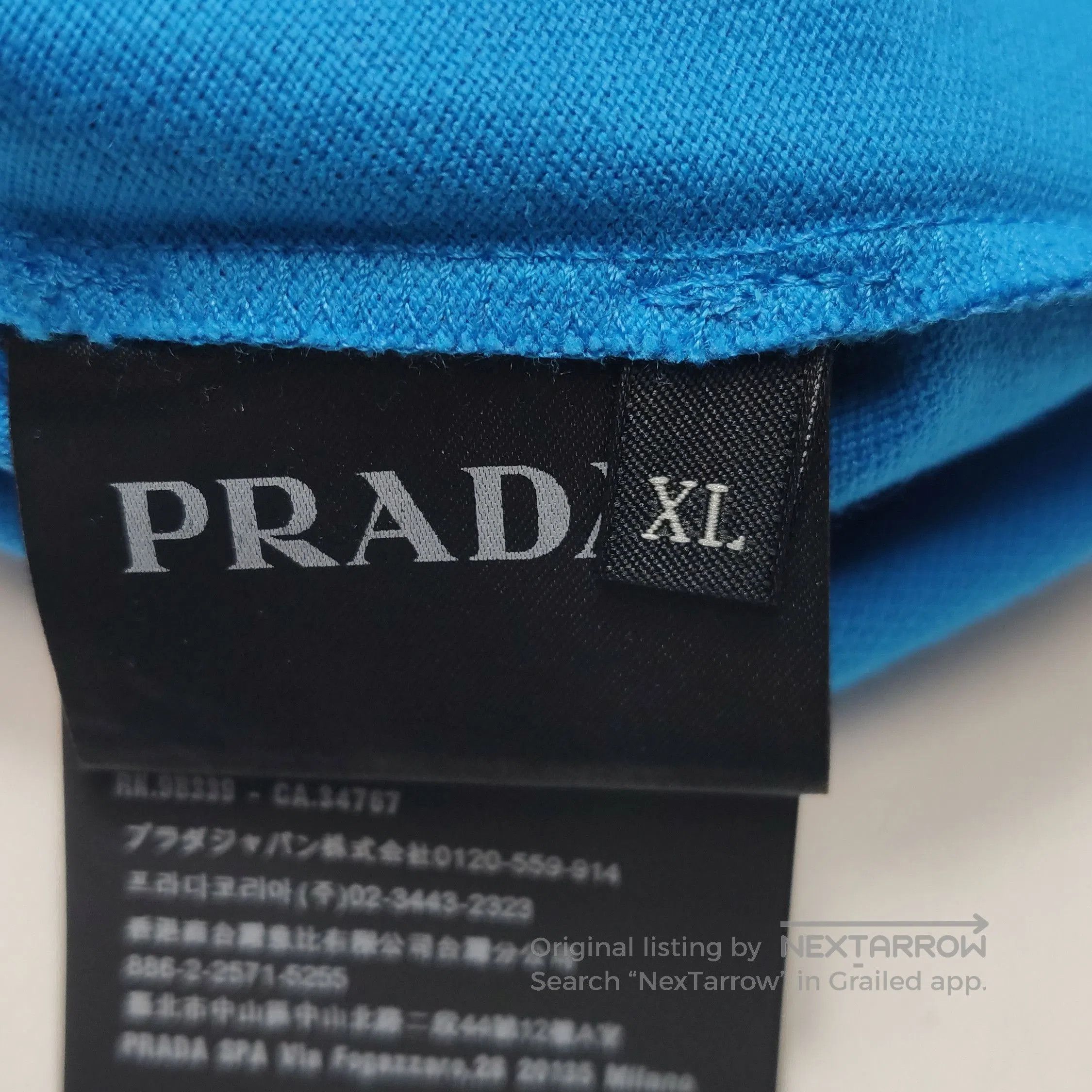 Prada Prada Blue Cotton Polo Shirt M. Size US XL / EU 56 / 4 - 5 Thumbnail