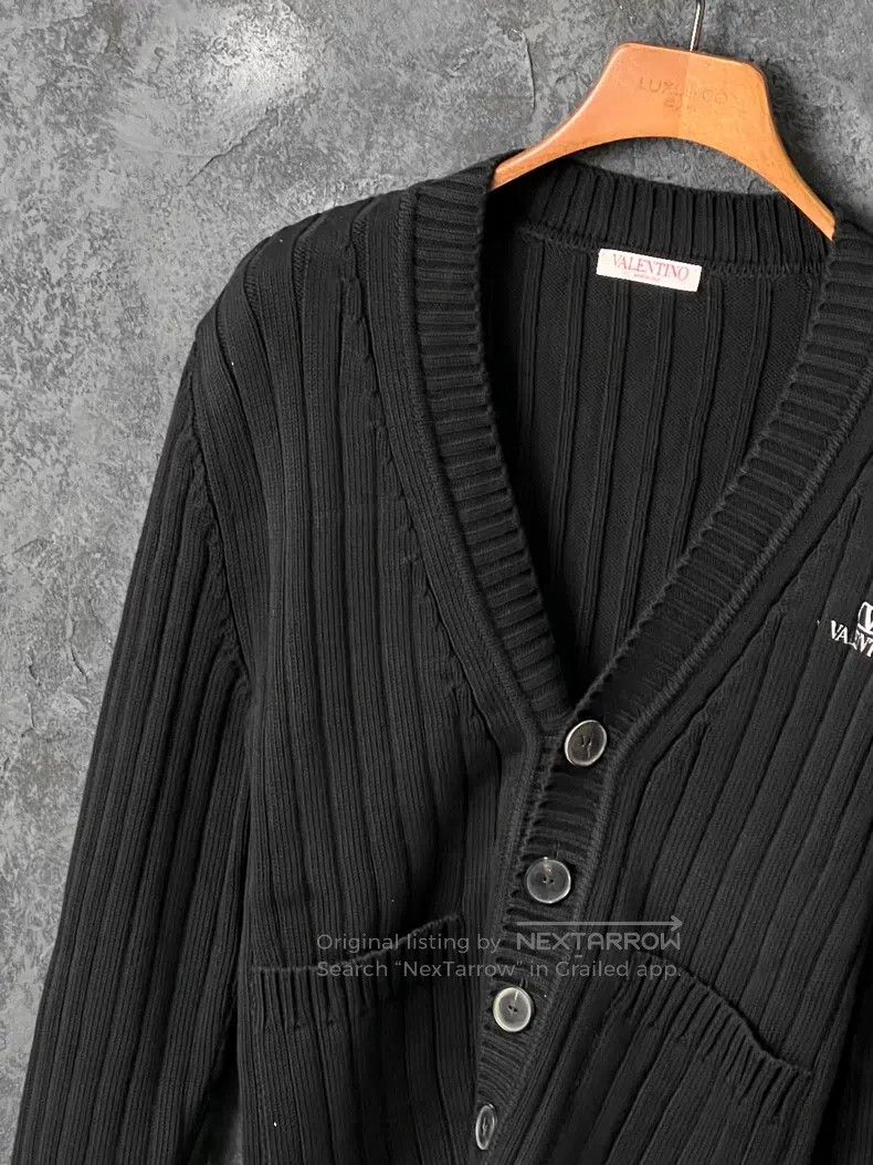 Valentino Valentino Black cotton knitted cardigan Size S / US 4 / IT 40 - 4 Thumbnail