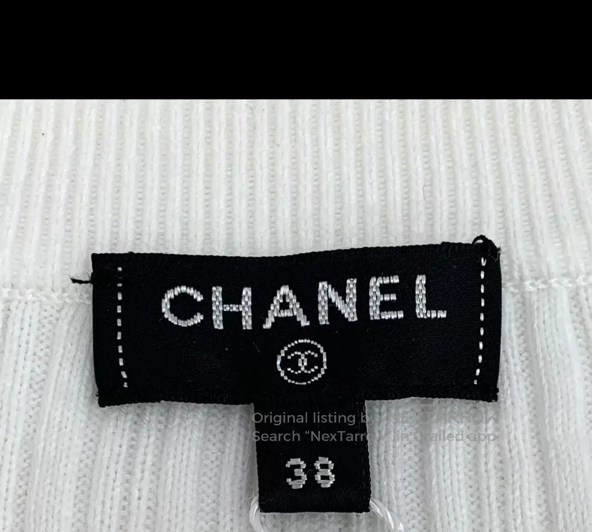 Chanel Chanel White Knit Short Sleeve Top. Size M / US 6-8 / IT 42-44 - 6 Thumbnail