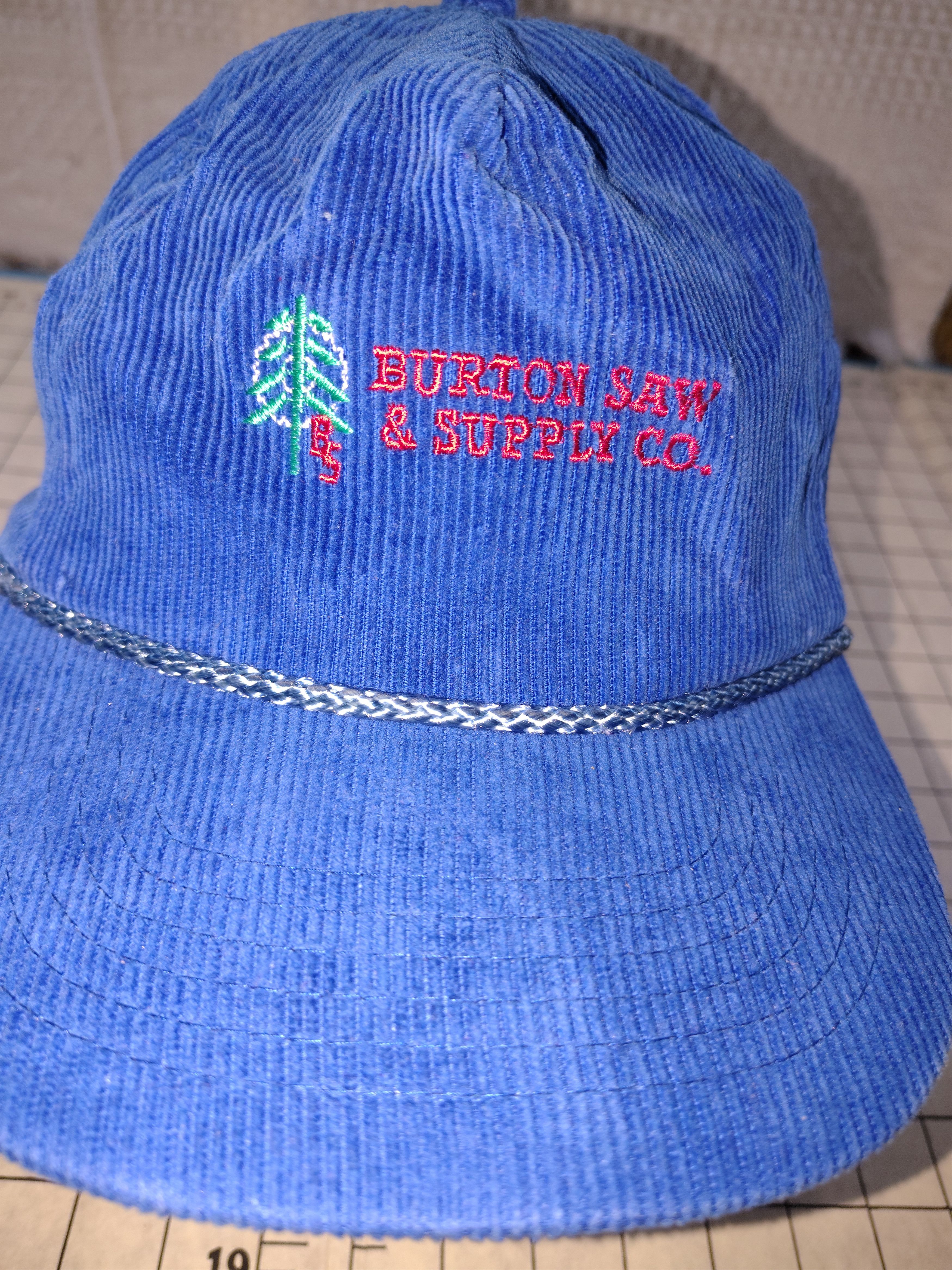 Otto Men's Blue 70's Vintage Burton Saw & Supply Co.Corduroy Hat Size ONE SIZE - 1 Thumbnail
