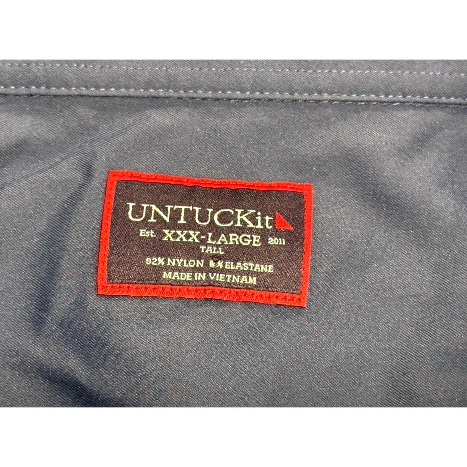 UNTUCKit UNTUCKit Shirt Men's 3XL Blue Performance Stretch Nylon Breathable Button-Up All Seasons Mens Size US XXL / EU 58 / 5 - 4 Thumbnail
