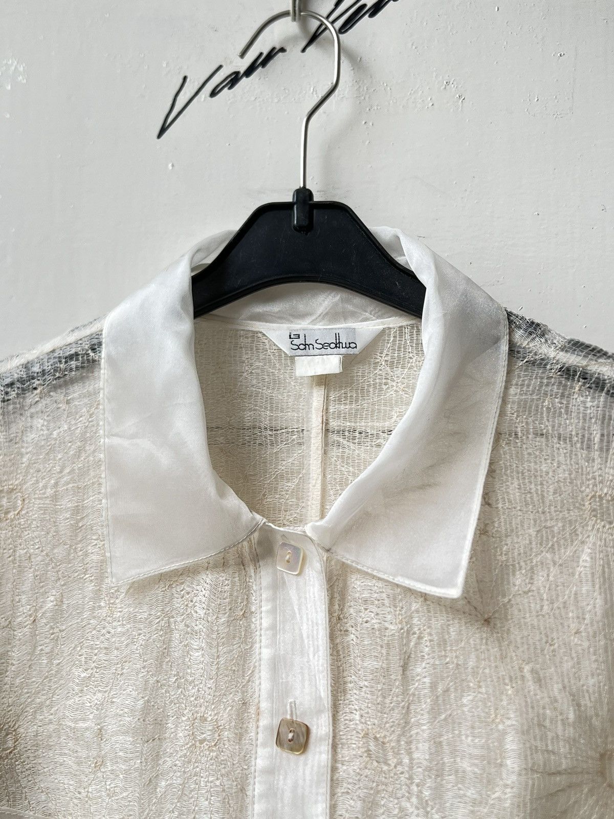 Other Japanese Brand Sdm Sedhwa White Mesh Shirt Size US XS / EU 42 / 0 - 4 Thumbnail