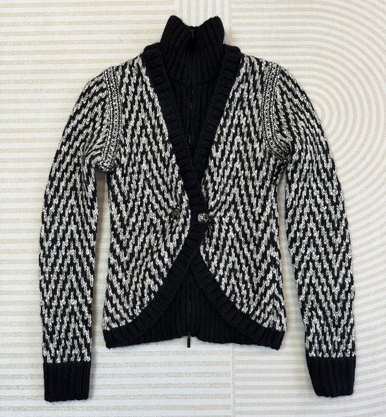Chanel Chanel Black and White Pattern Mohair Wool Cardigan Coat - dmc Size US M / EU 48-50 / 2 - 1 Thumbnail