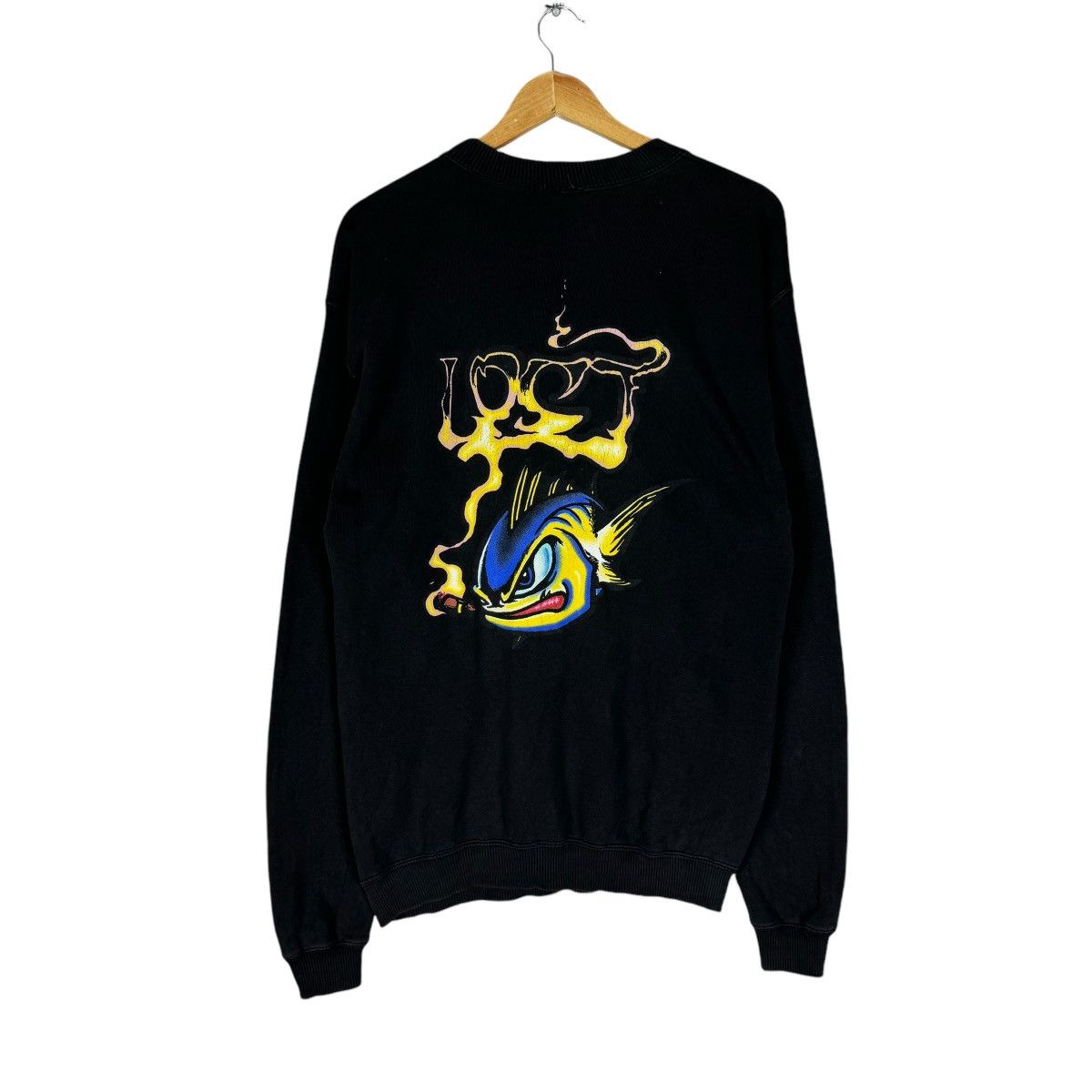Lost Enterprises 🌟90s LOST ENTERPRISE SKATE SMOKING FISH SWEATSHIRT Size US L / EU 52-54 / 3 - 1 Thumbnail