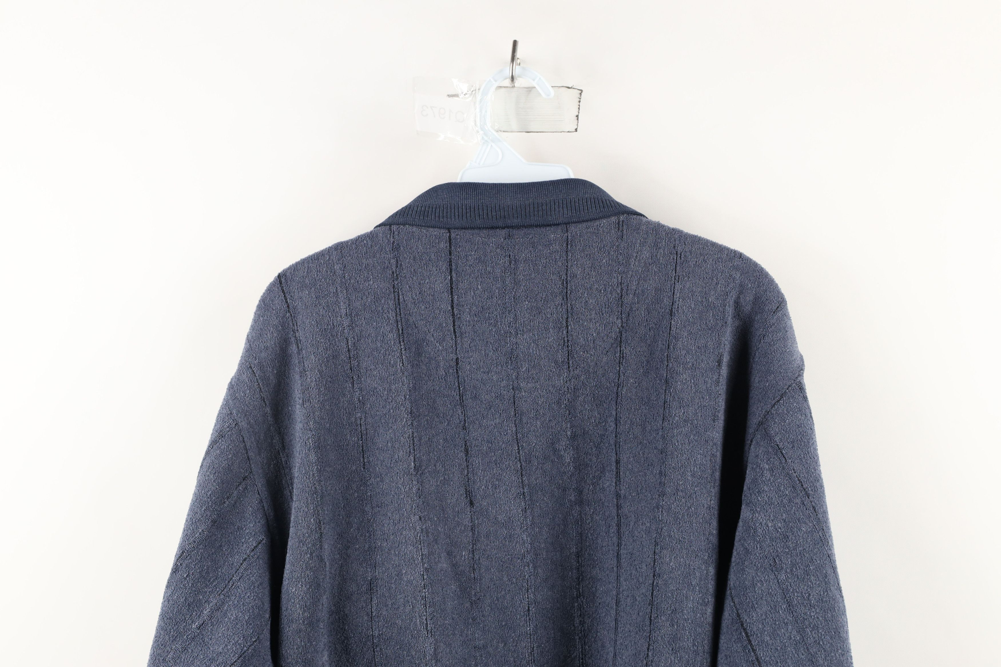 Vintage Vintage 90s Streetwear Collared Fleece Sweatshirt Blue Size US L / EU 52-54 / 3 - 7 Thumbnail