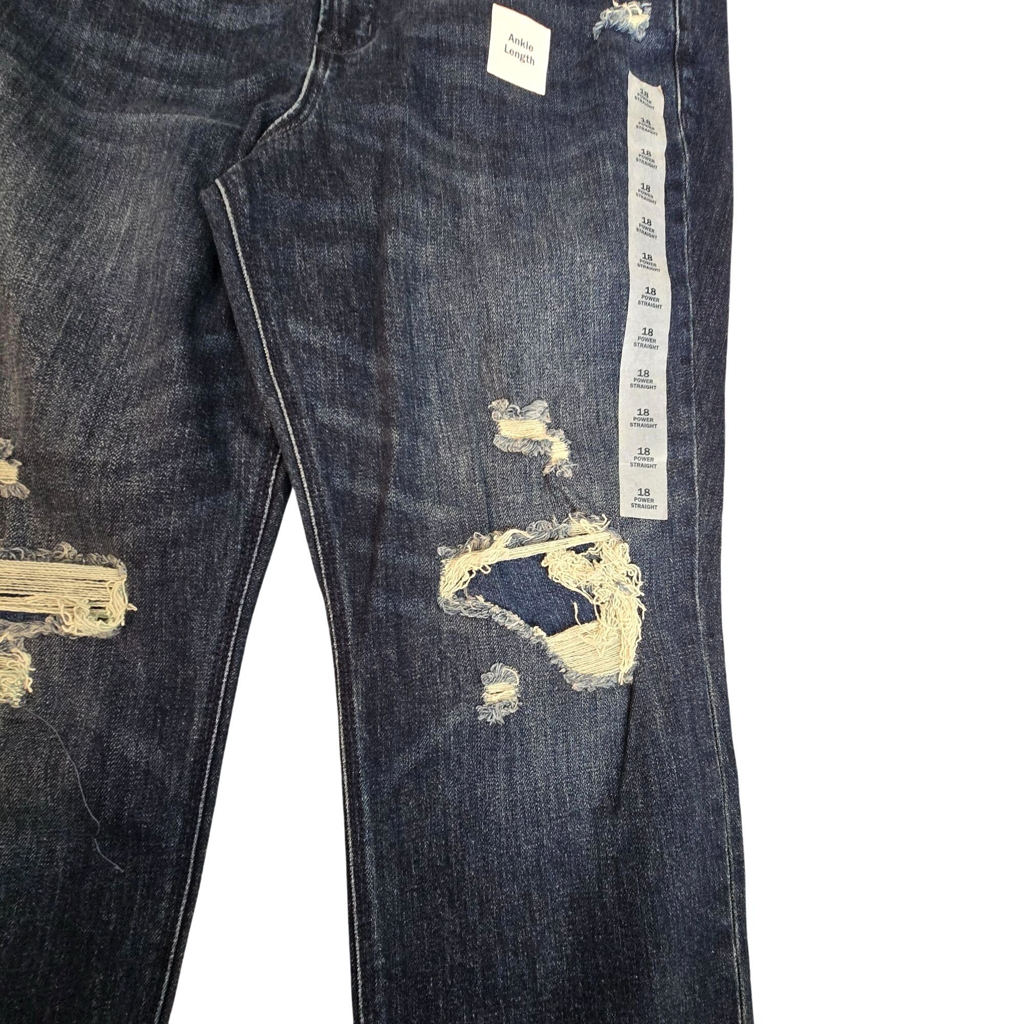 Old Navy Old Navy Jeans Size 18 Distressed Power Slim Straight High R Size 40" / US 18 - 7 Thumbnail